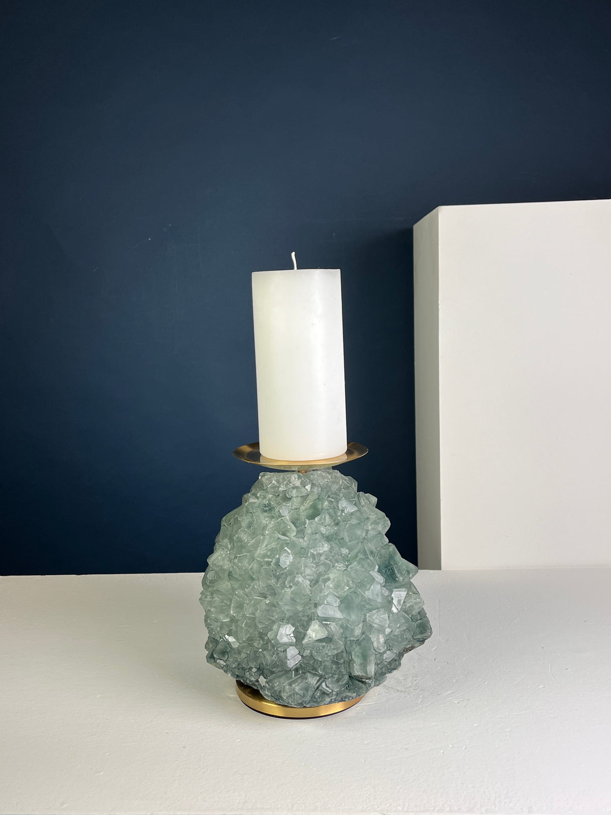 Pillar Candle Holder - Sea green