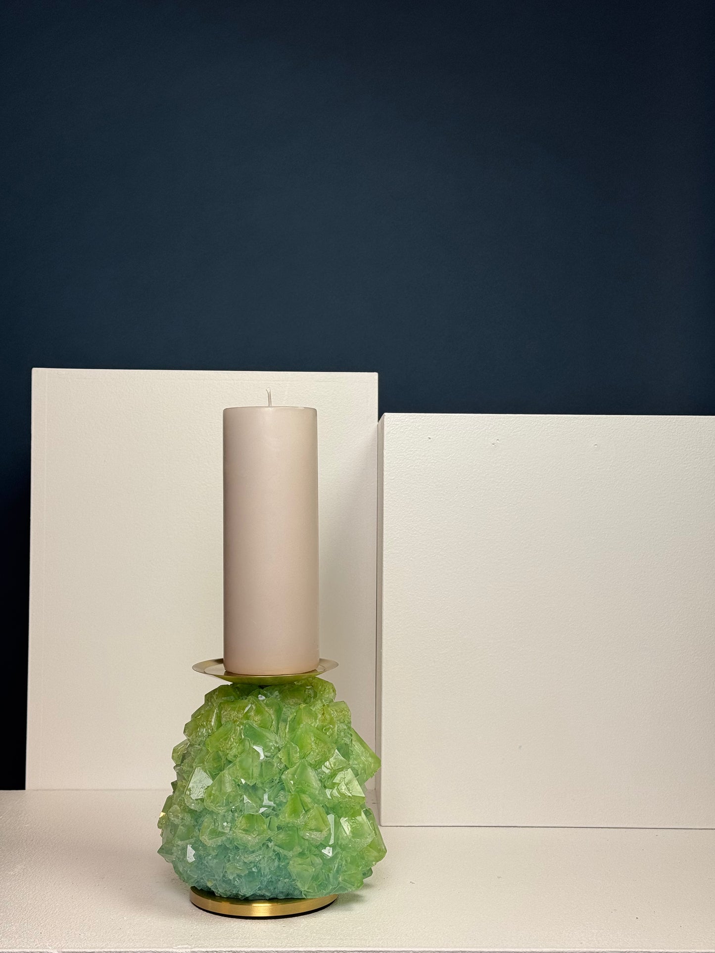 Pillar Candle Holder - Kelly Green