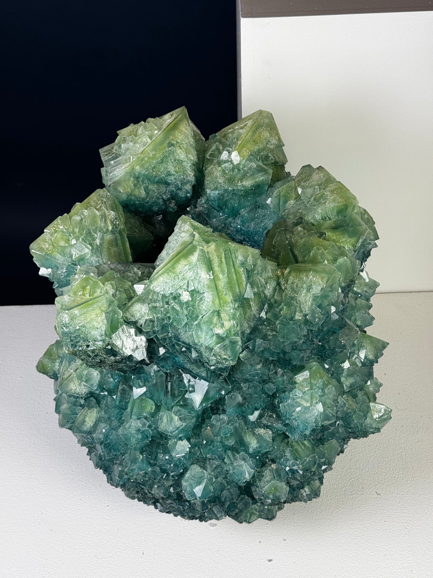 Crystal Vase Large - Blue in Green