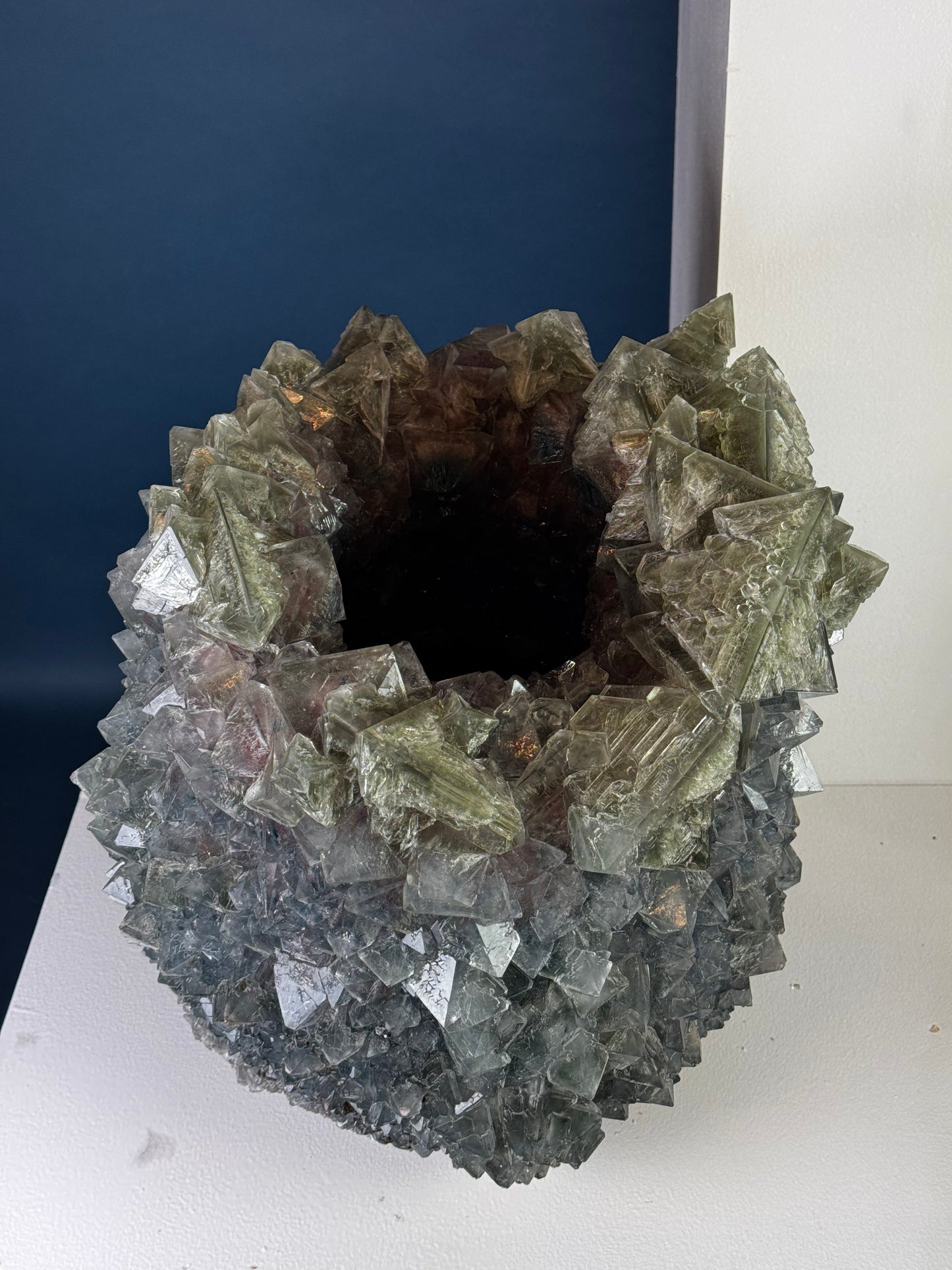 Crystal Vase Large - Peacock