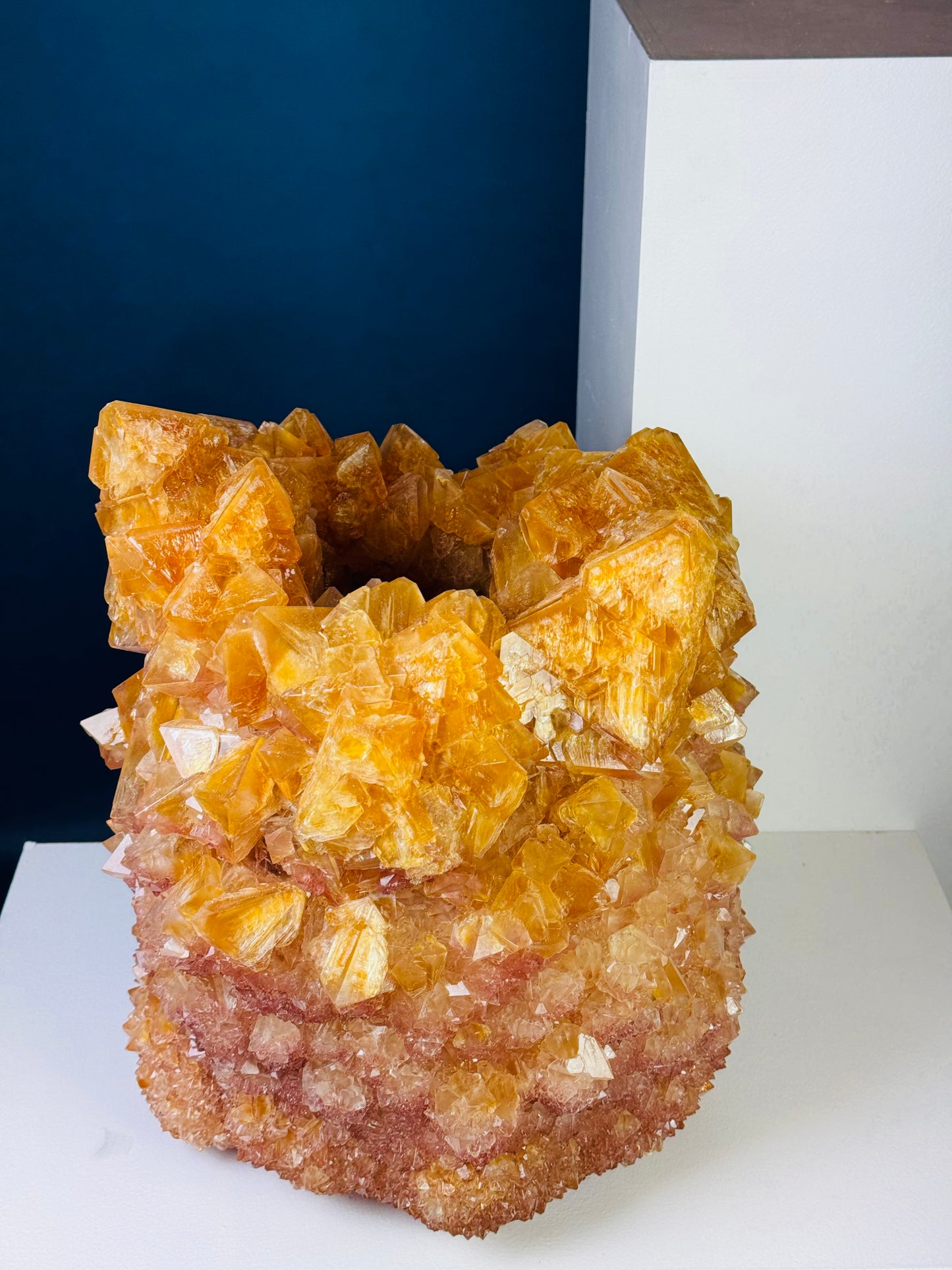 Crystal Vase Large - Tangerine