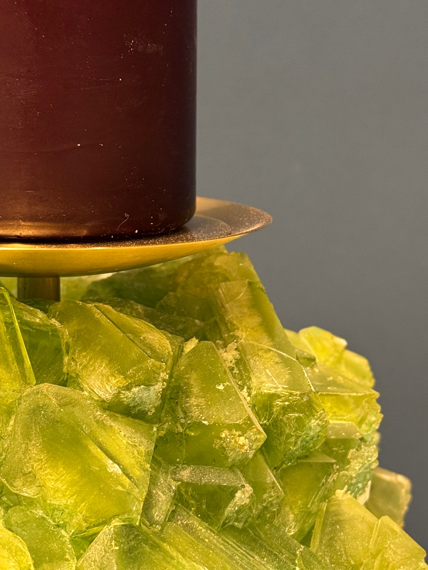 Pillar Candle Holder - Grass Green