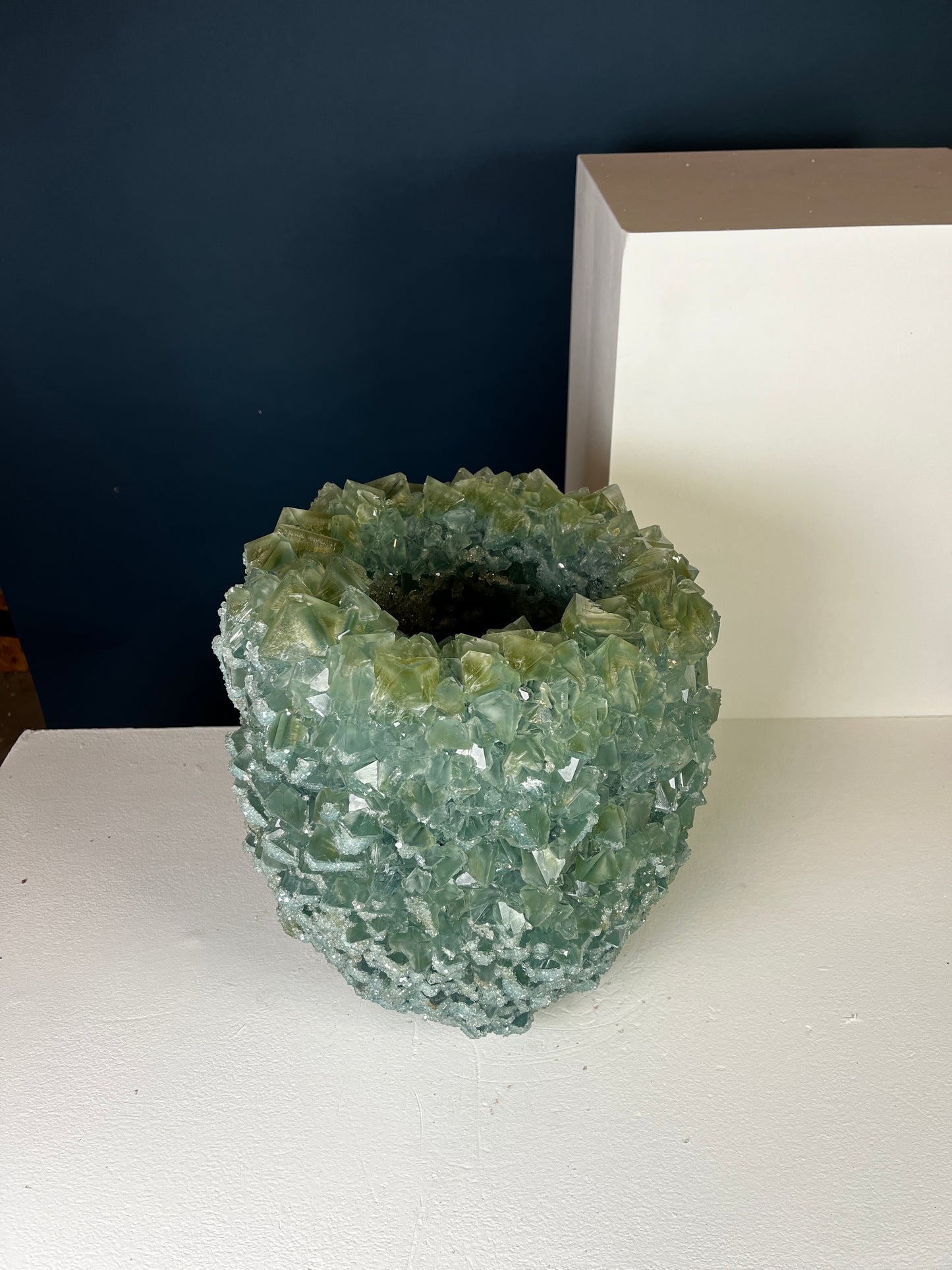 Crystal Vase Large - Deep ocean