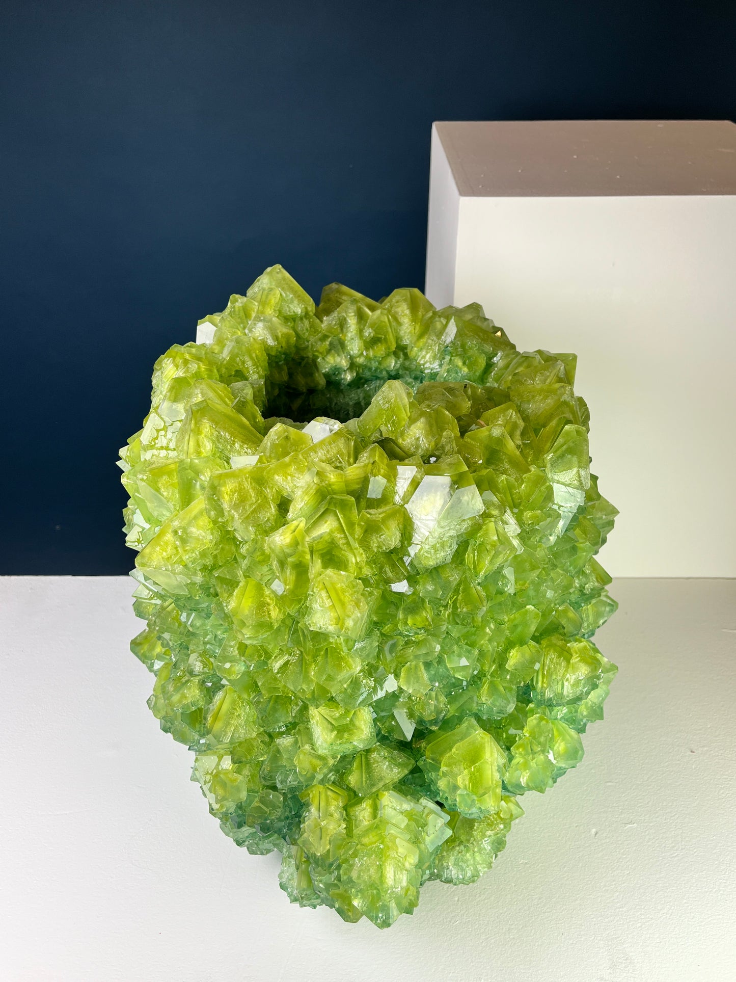 Crystal Vase Large - Grass green