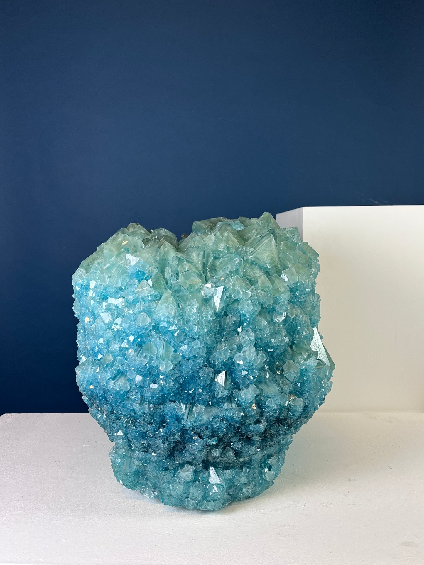 Crystal Vase Large -  Cyan
