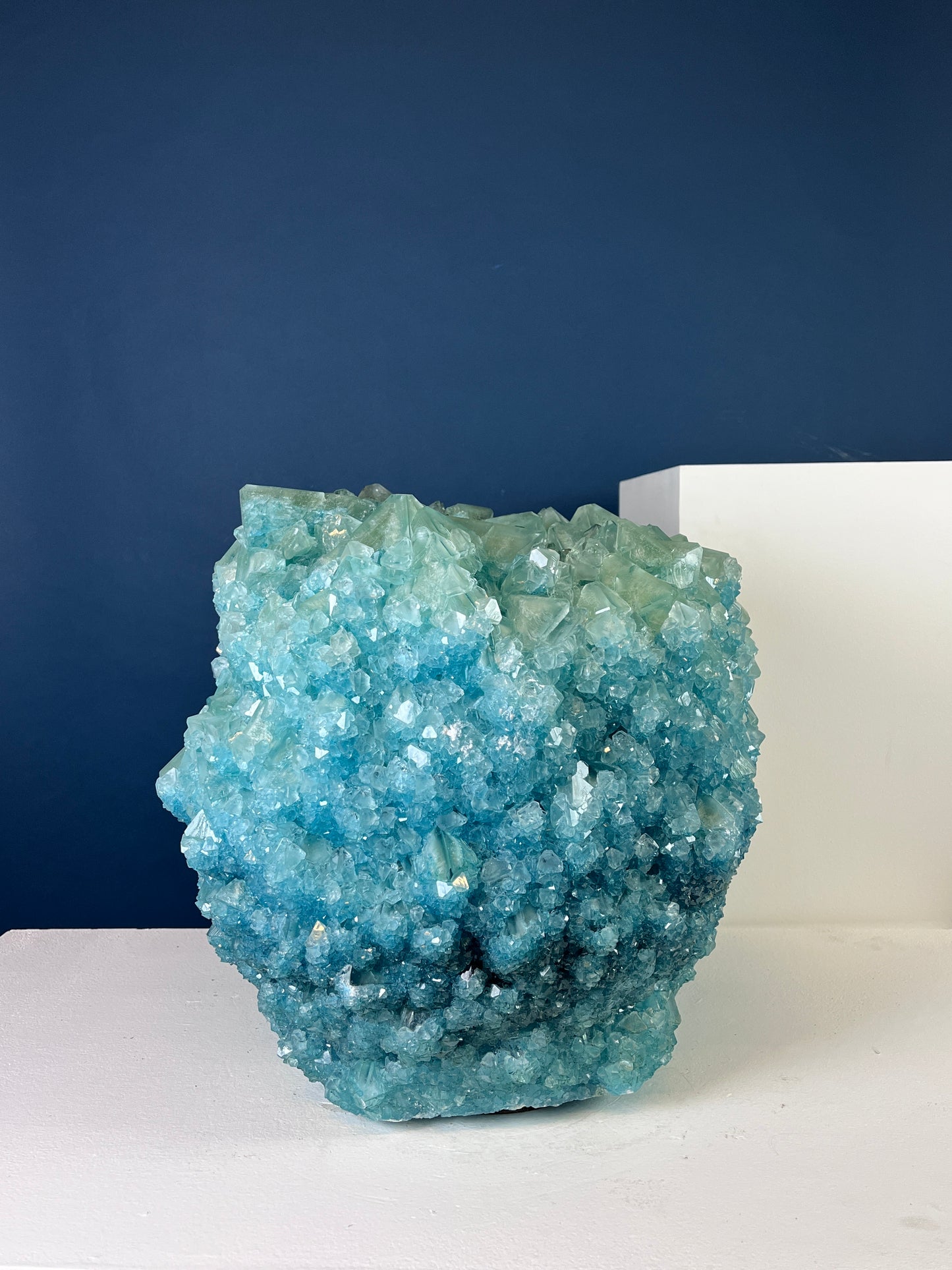 Crystal Vase Large -  Cyan