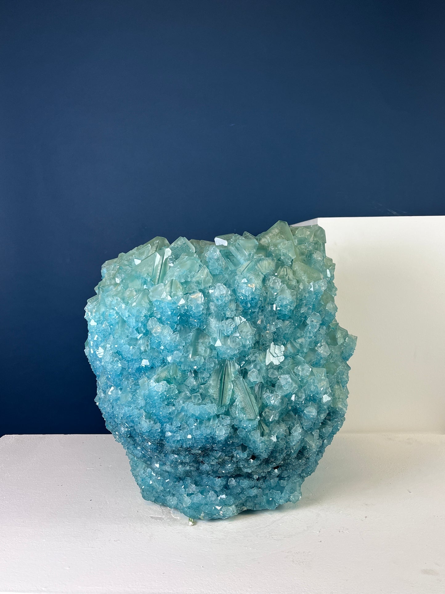 Crystal Vase Large -  Cyan