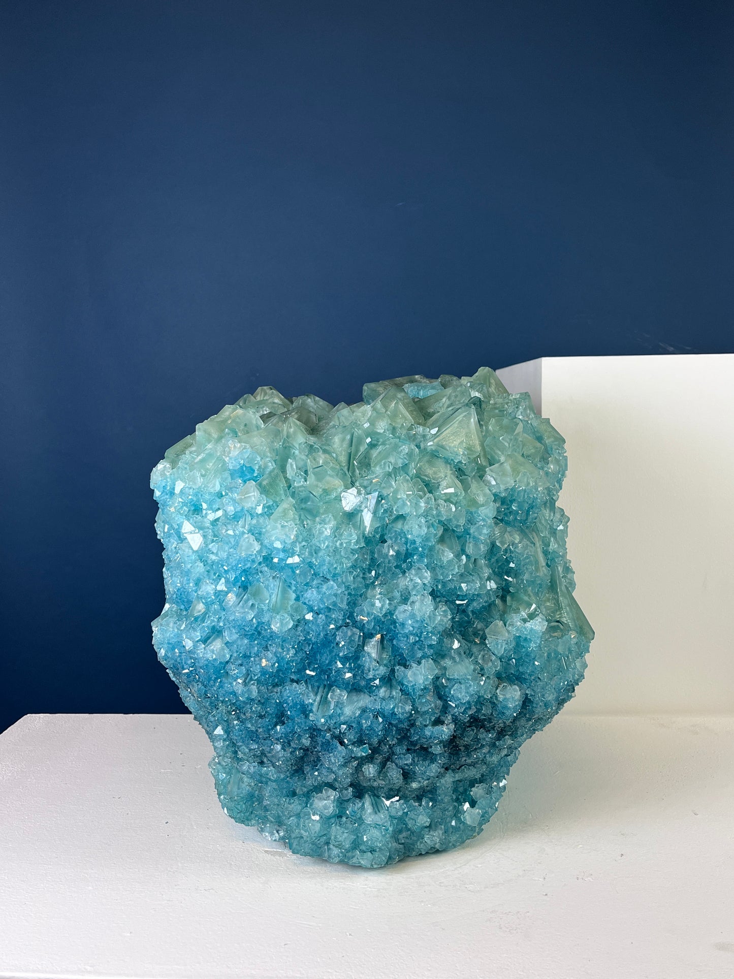 Crystal Vase Large -  Cyan