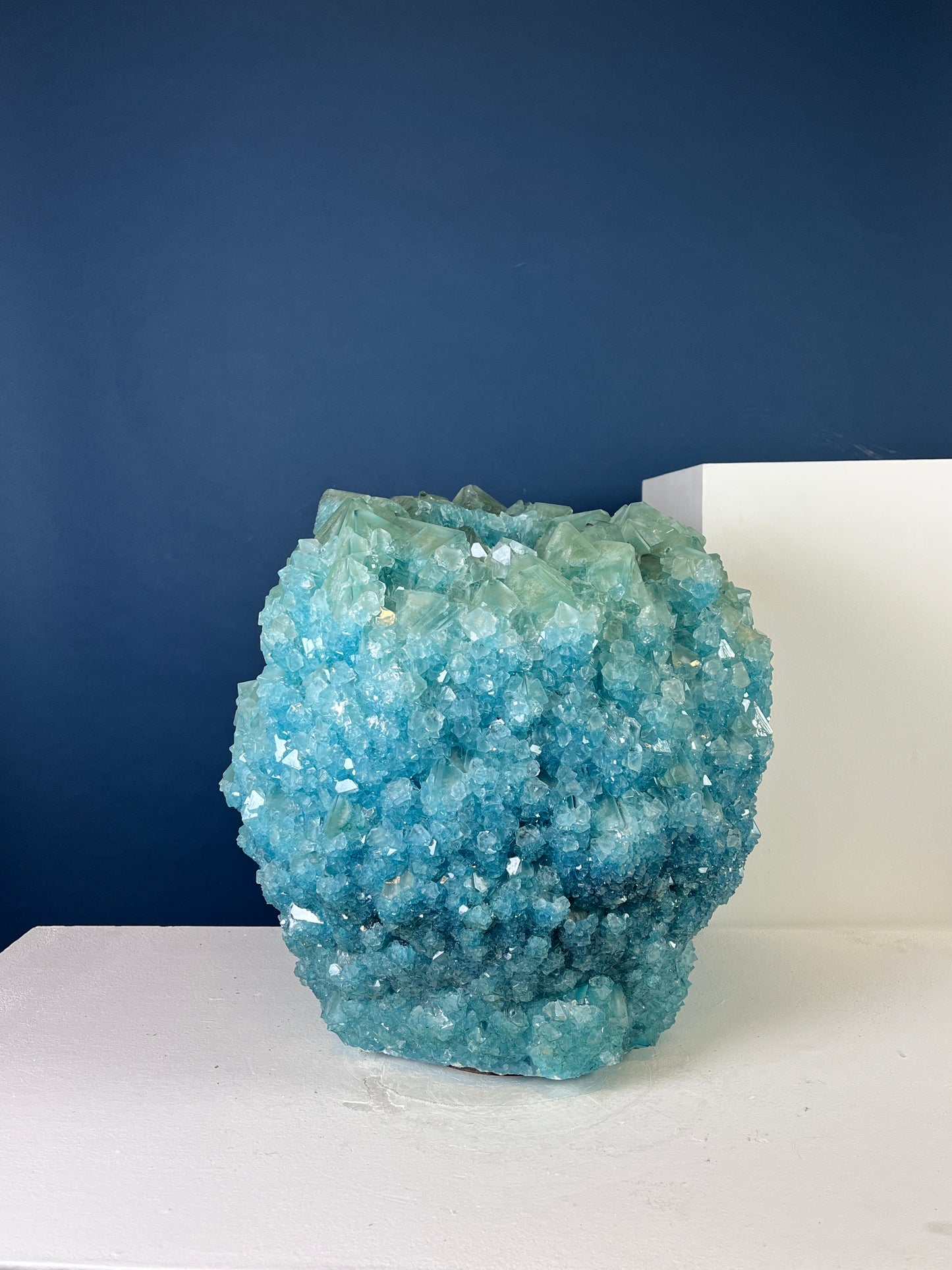 Crystal Vase Large -  Cyan