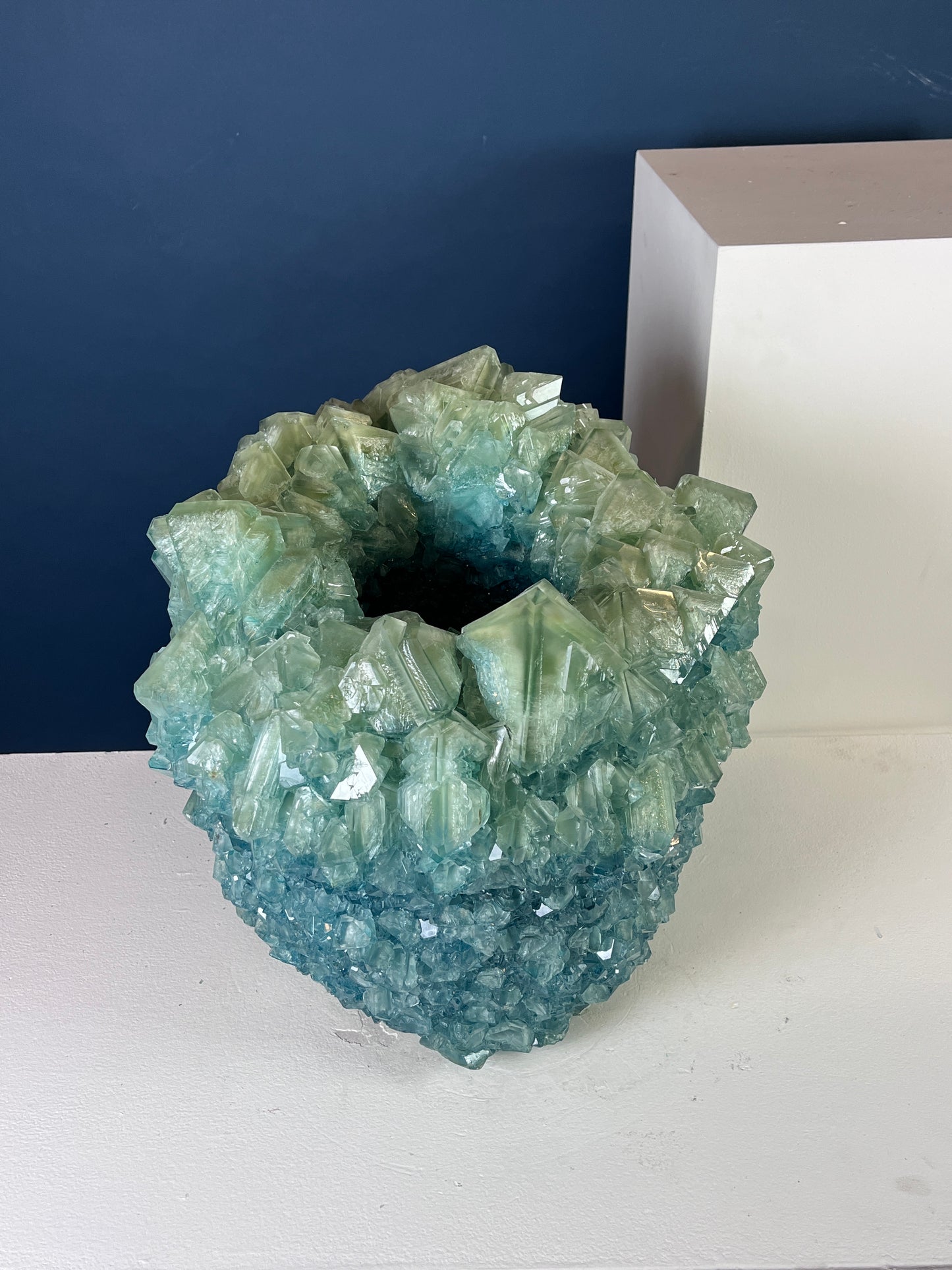 Crystal Vase Large -  Aegean Green