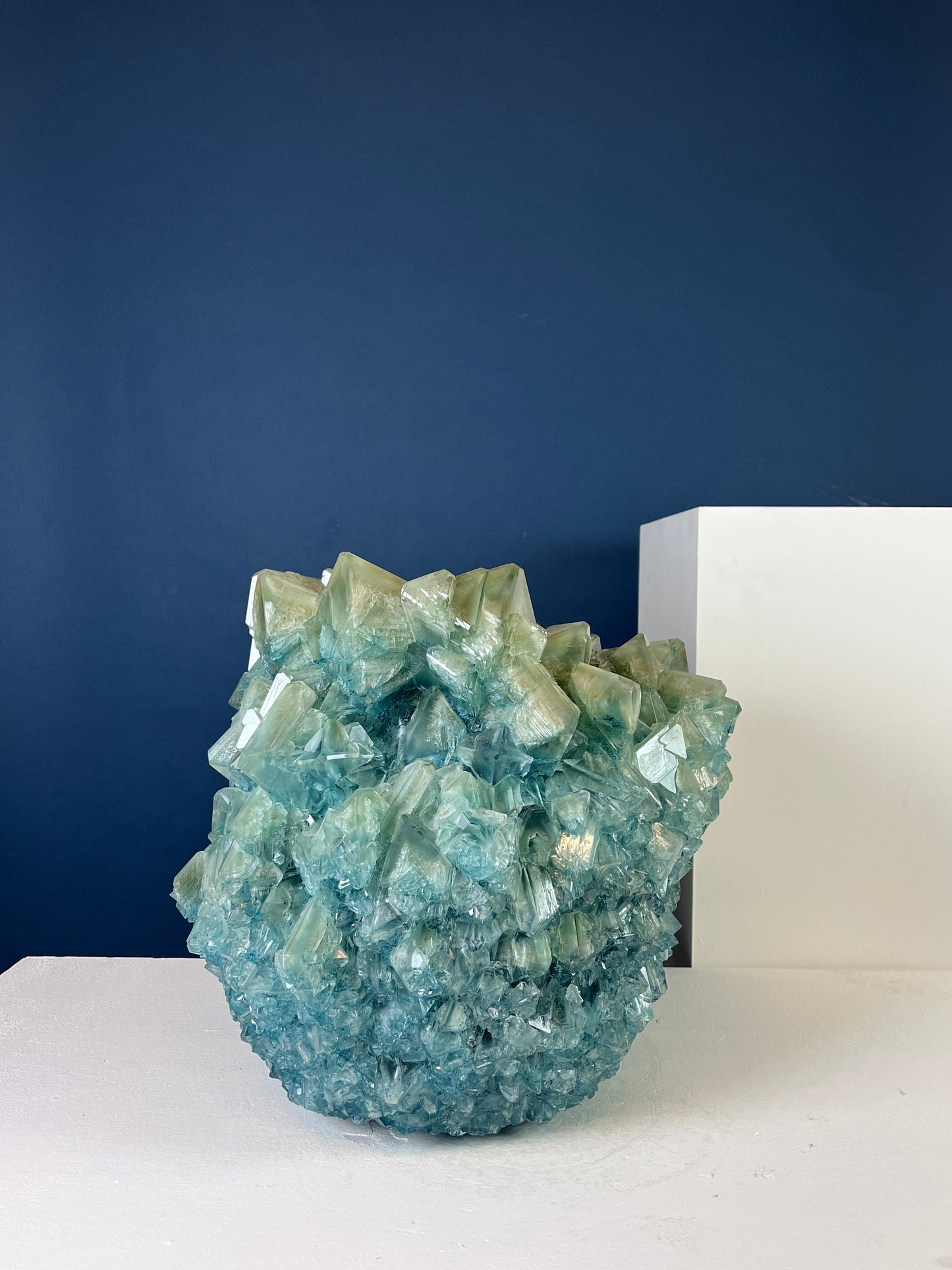 Crystal Vase Large -  Blue Sage