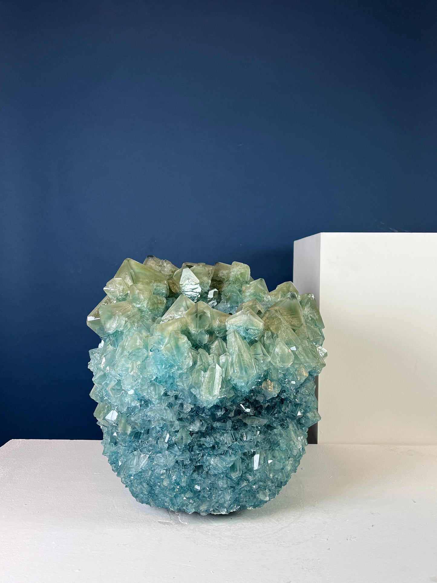 Crystal Vase Large -  Blue Sage