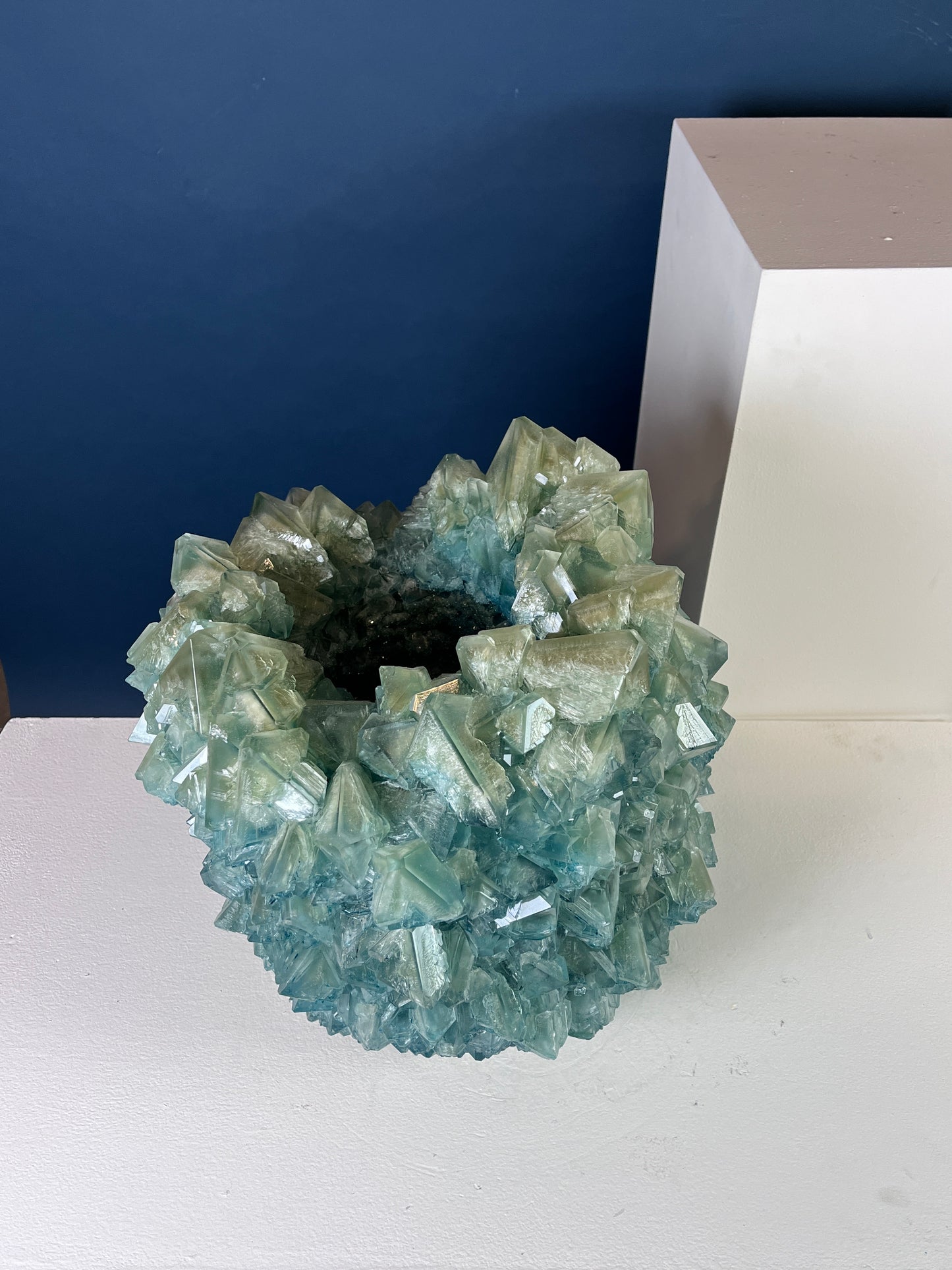 Crystal Vase Large -  Blue Sage