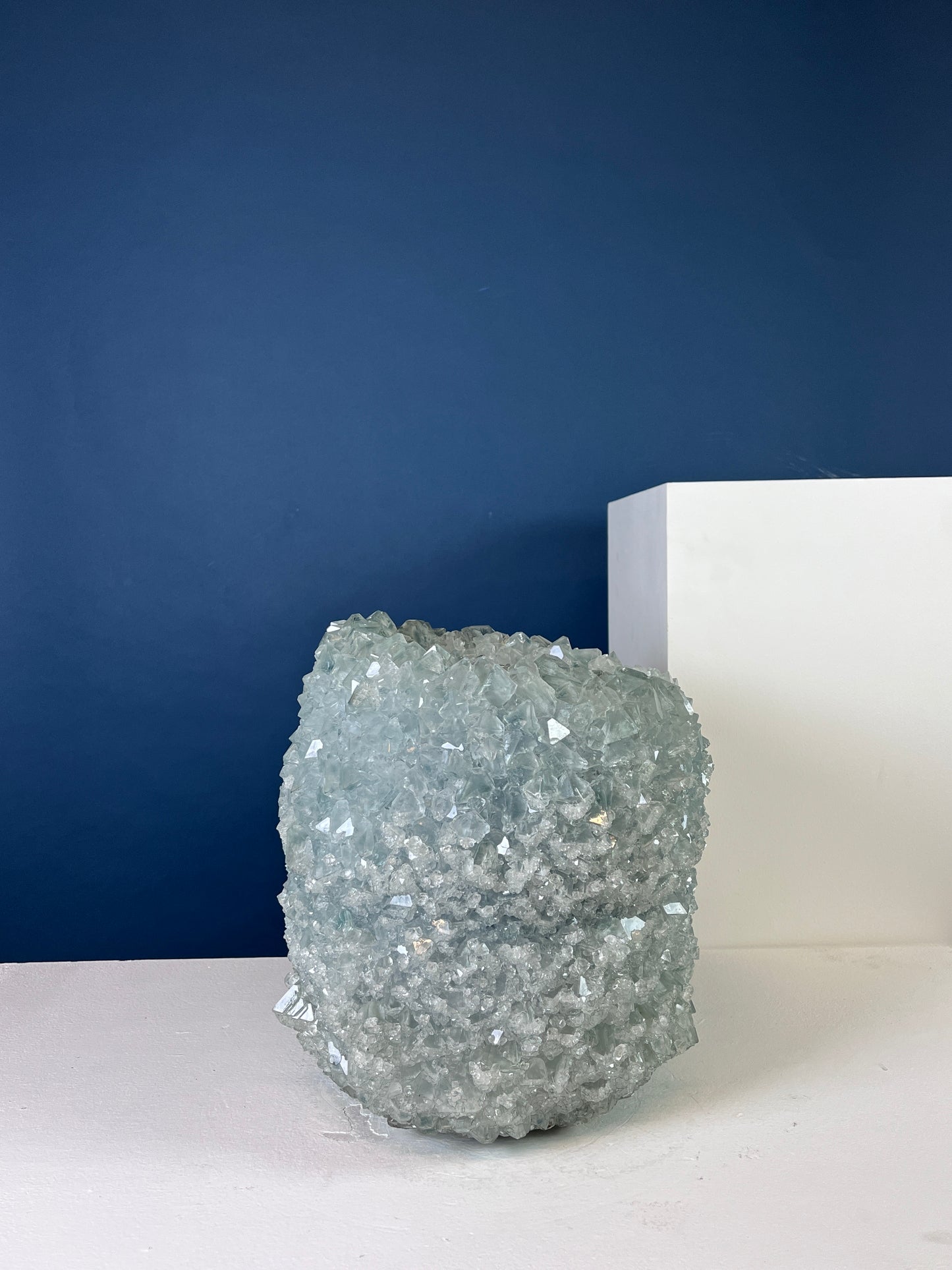 Crystal Vase Large -  Blue snow