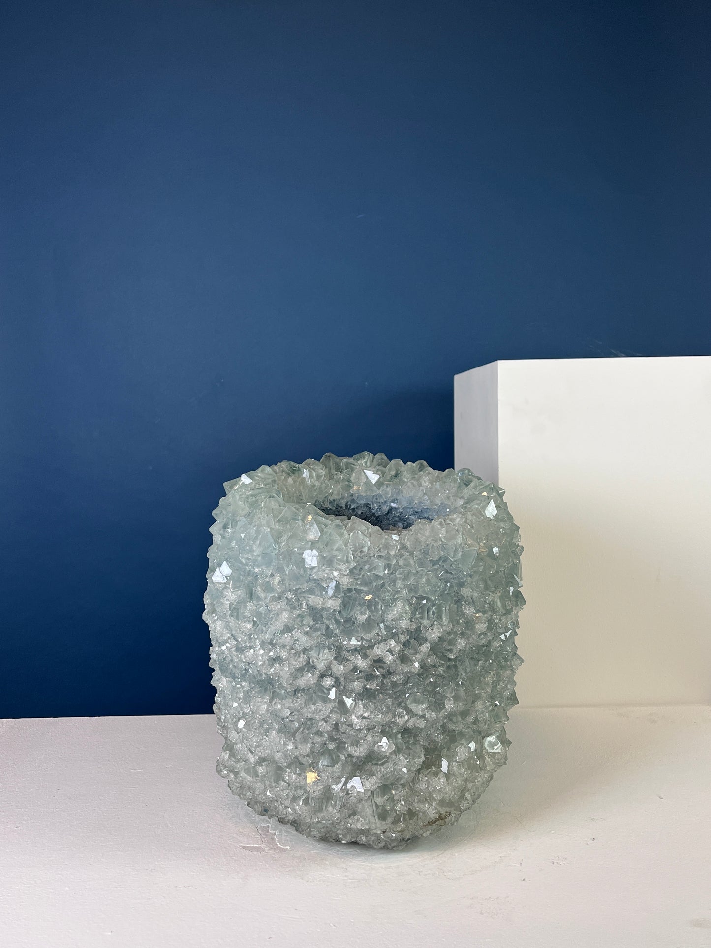 Crystal Vase Large -  Blue snow