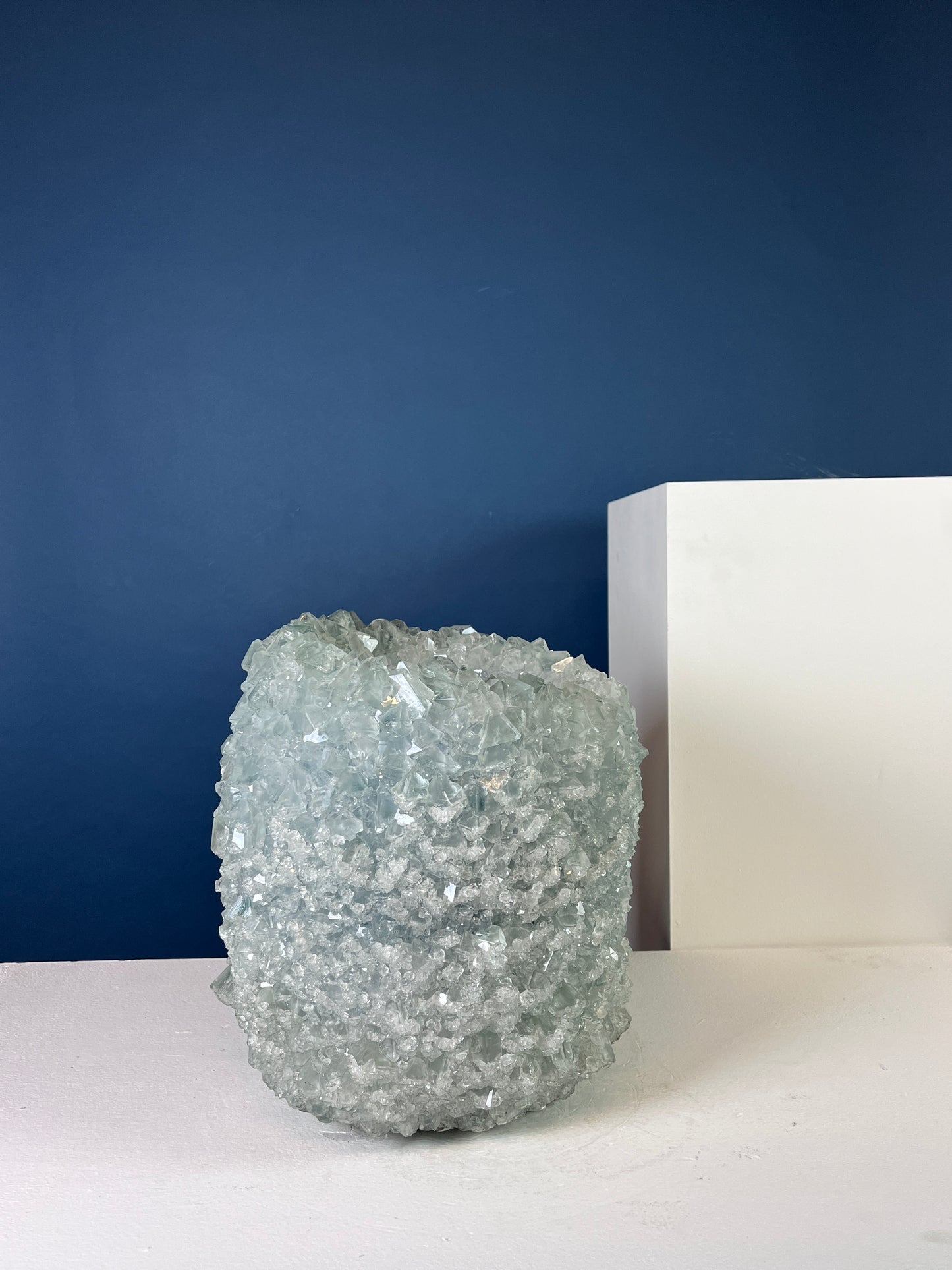 Crystal Vase Large -  Blue snow