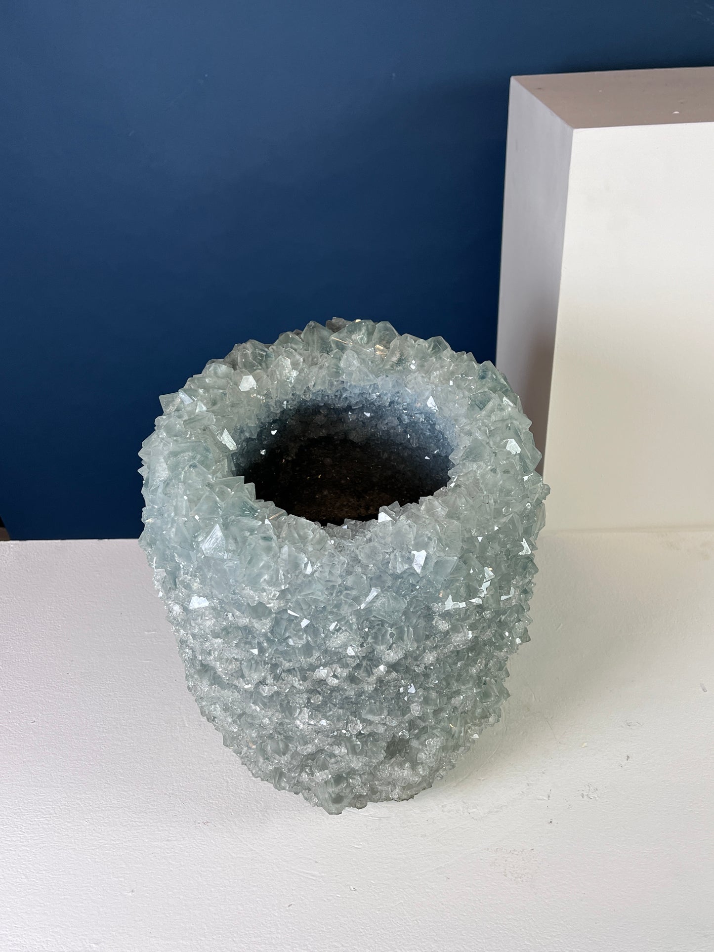 Crystal Vase Large -  Blue snow