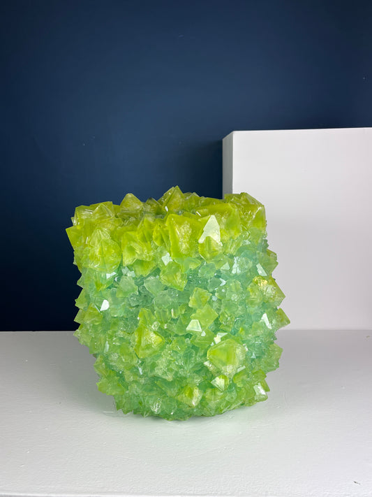 Crystal Vase Large -  Kelly green
