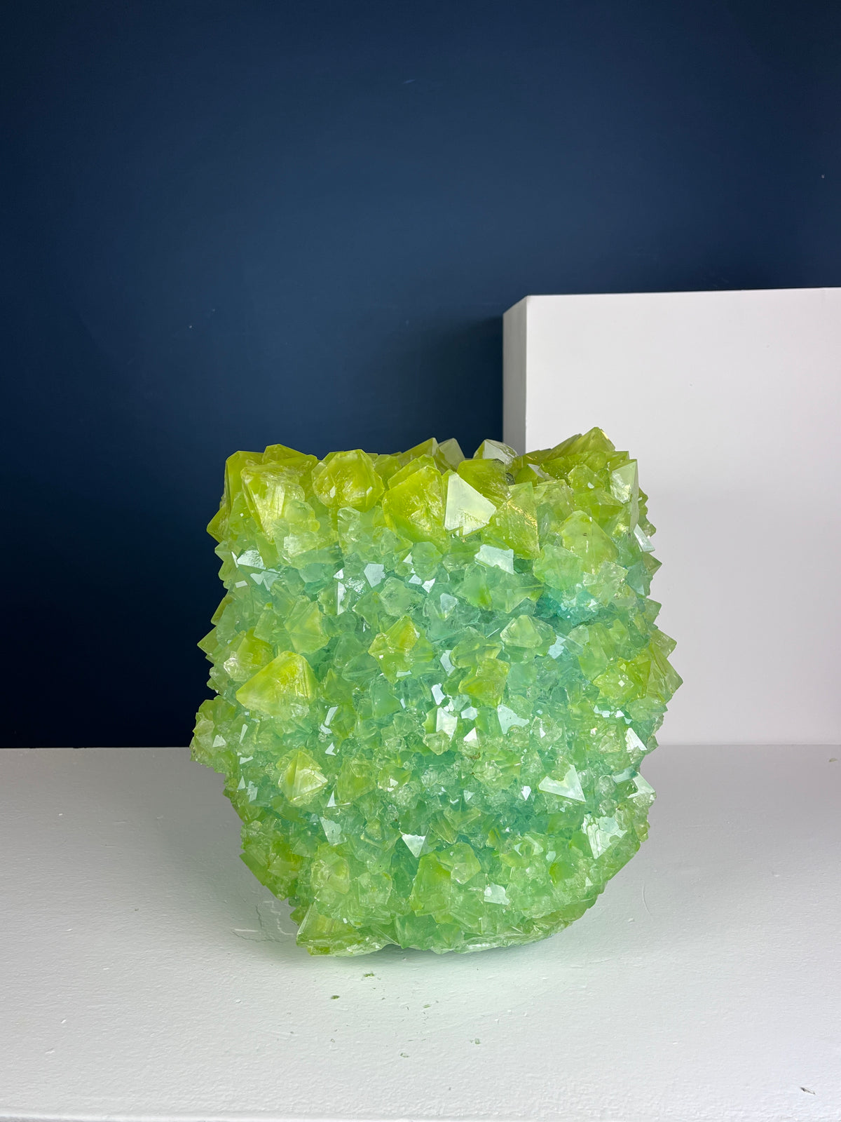 Crystal Vase Large -  Kelly green