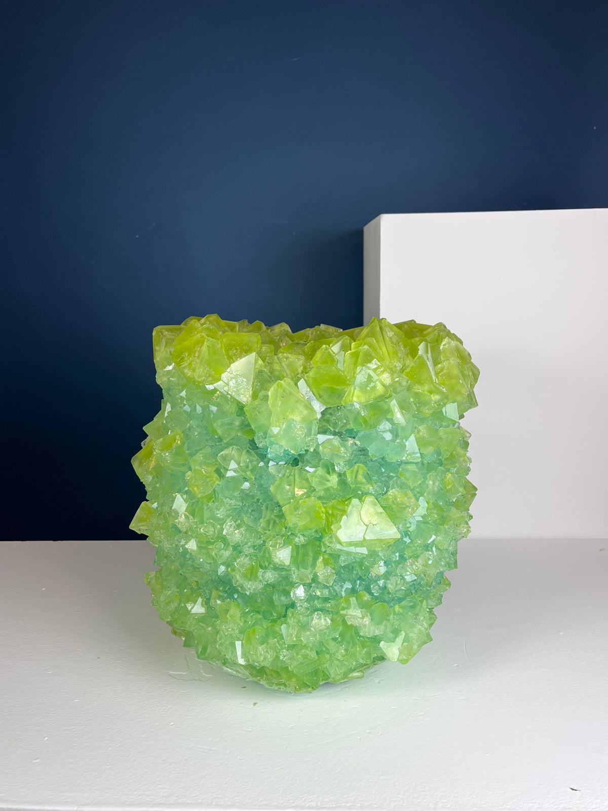 Crystal Vase Large -  Kelly green