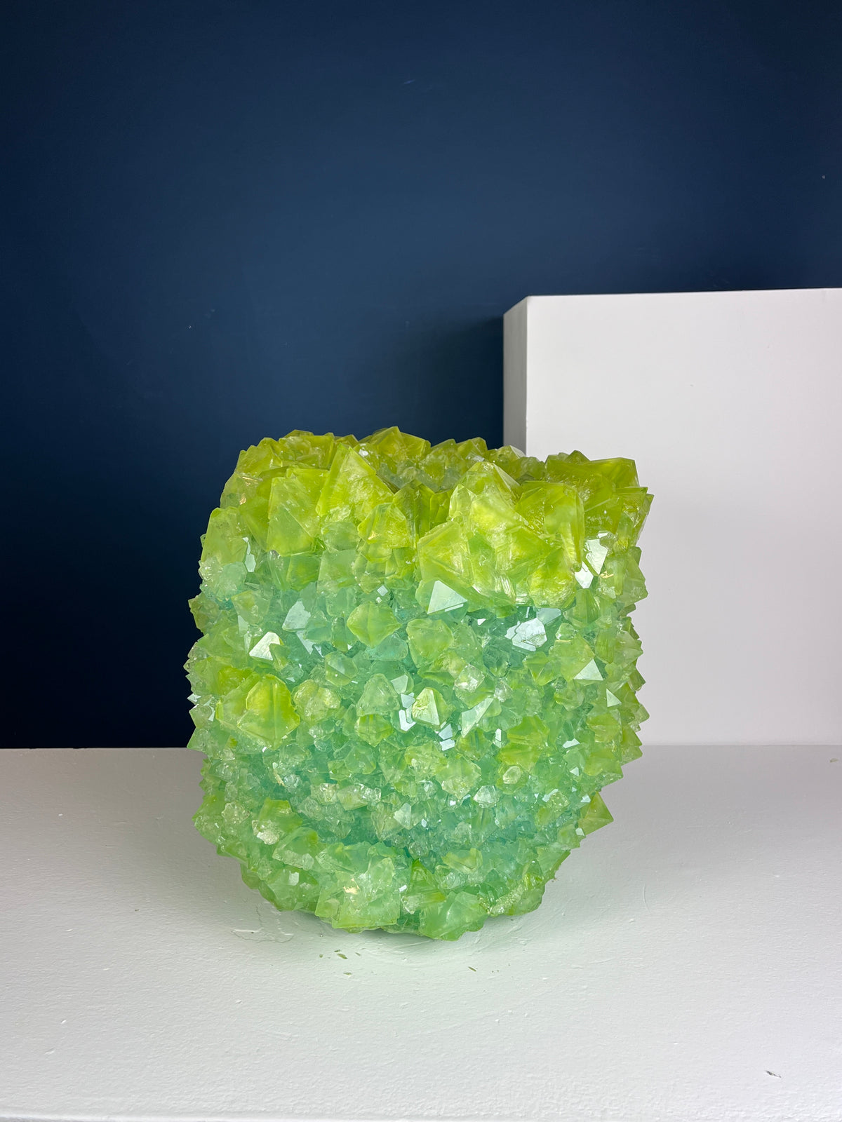 Crystal Vase Large -  Kelly green