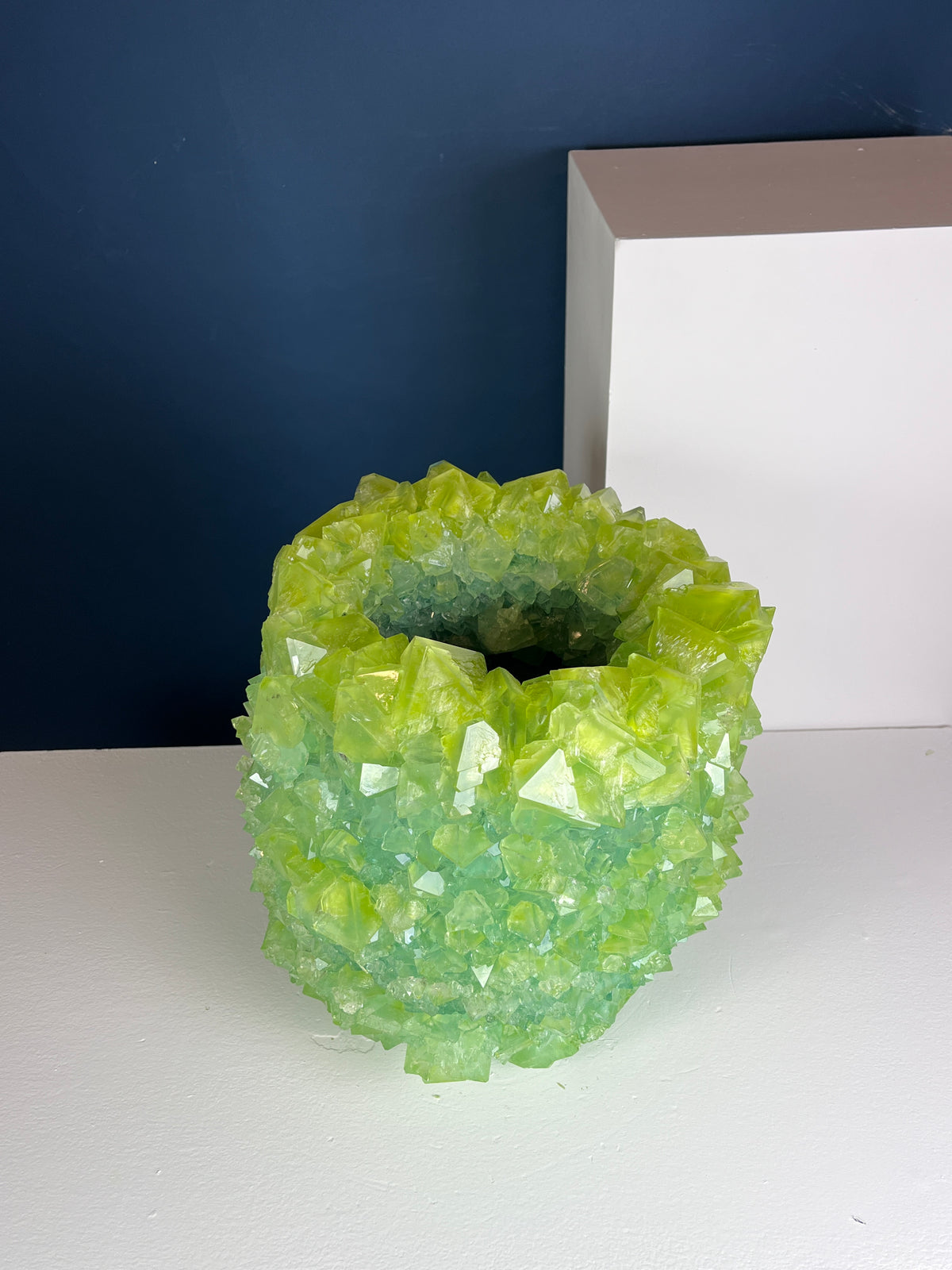Crystal Vase Large -  Kelly green