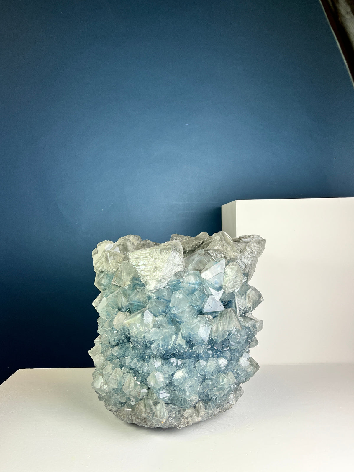 Crystal Vase Large -  Deep Steel