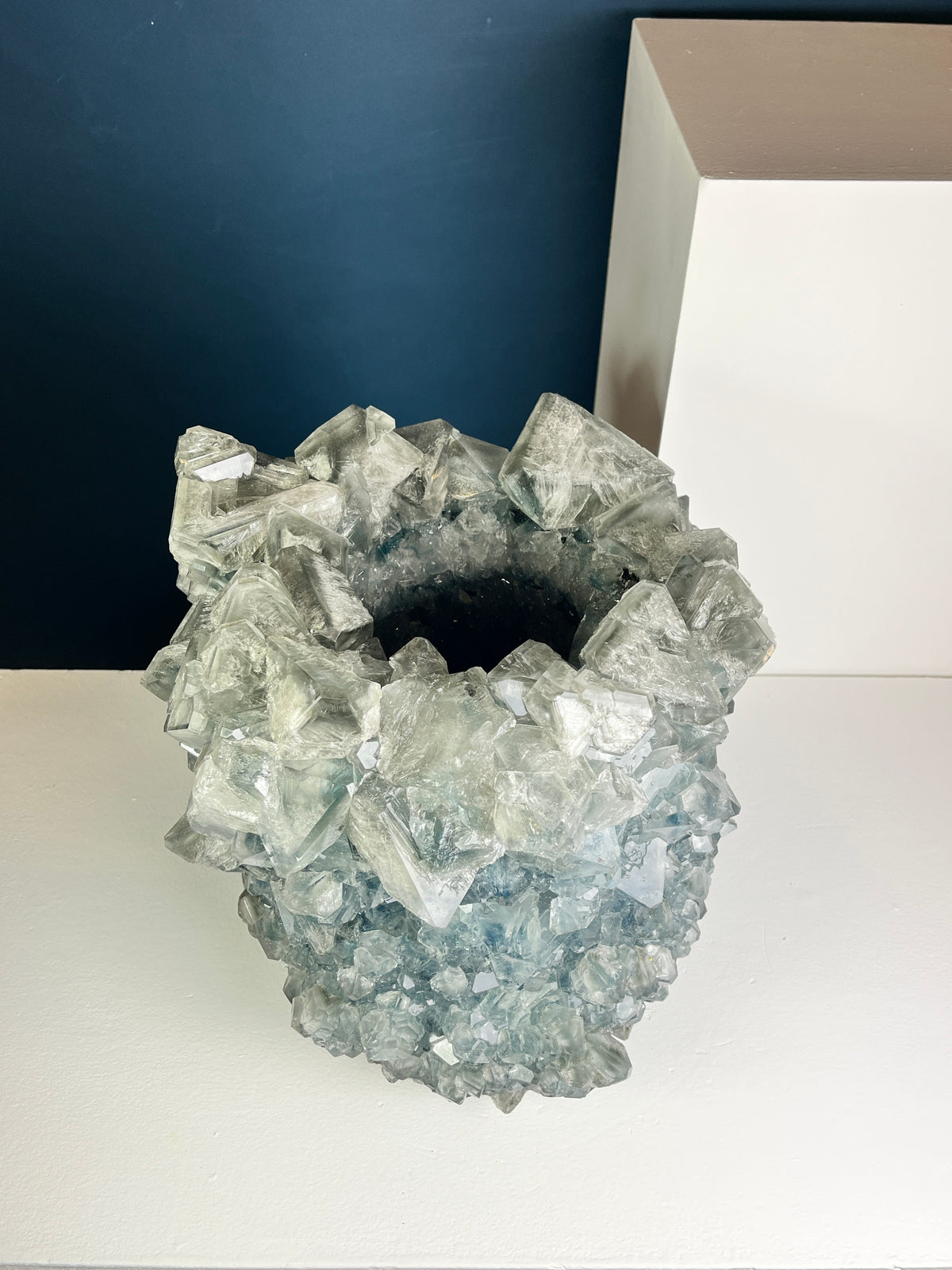 Crystal Vase Large -  Deep Steel