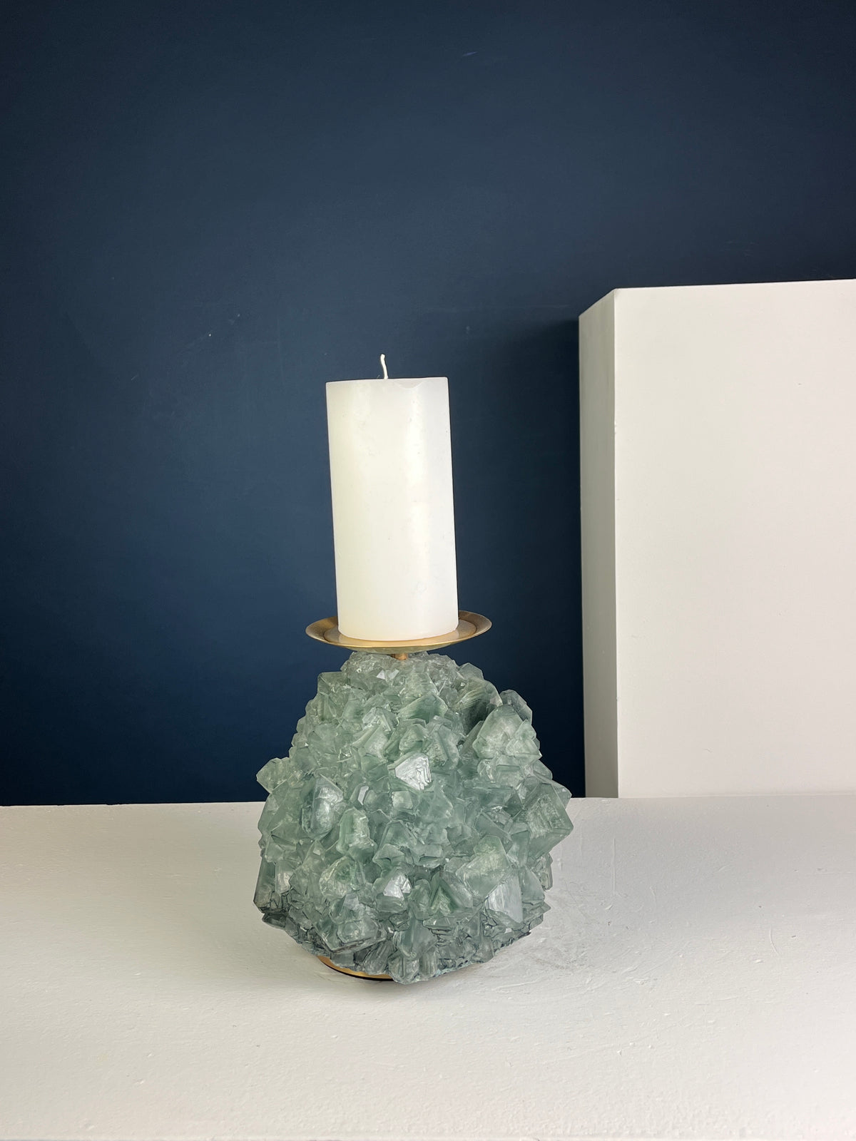 Pillar Candle Holder -  Sea green
