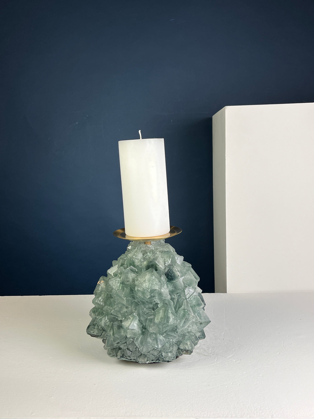 Pillar Candle Holder -  Sea green