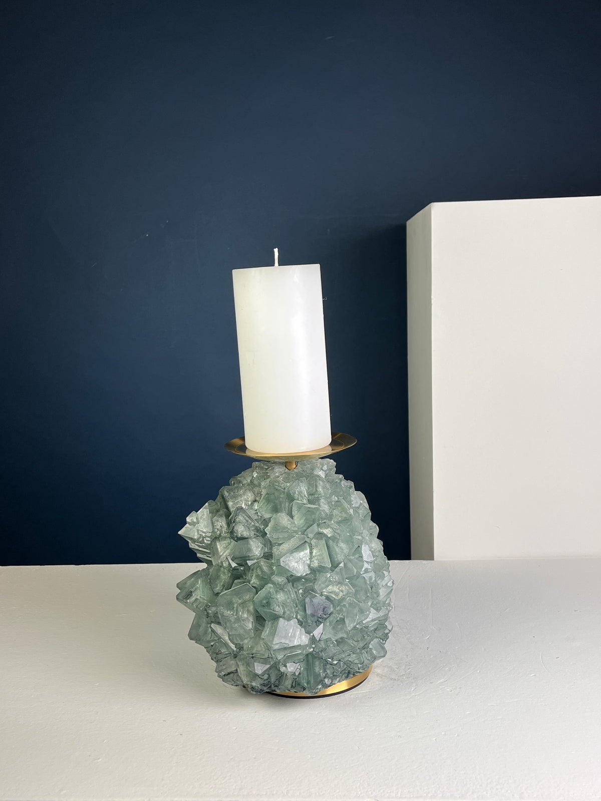 Pillar Candle Holder -  Sea green