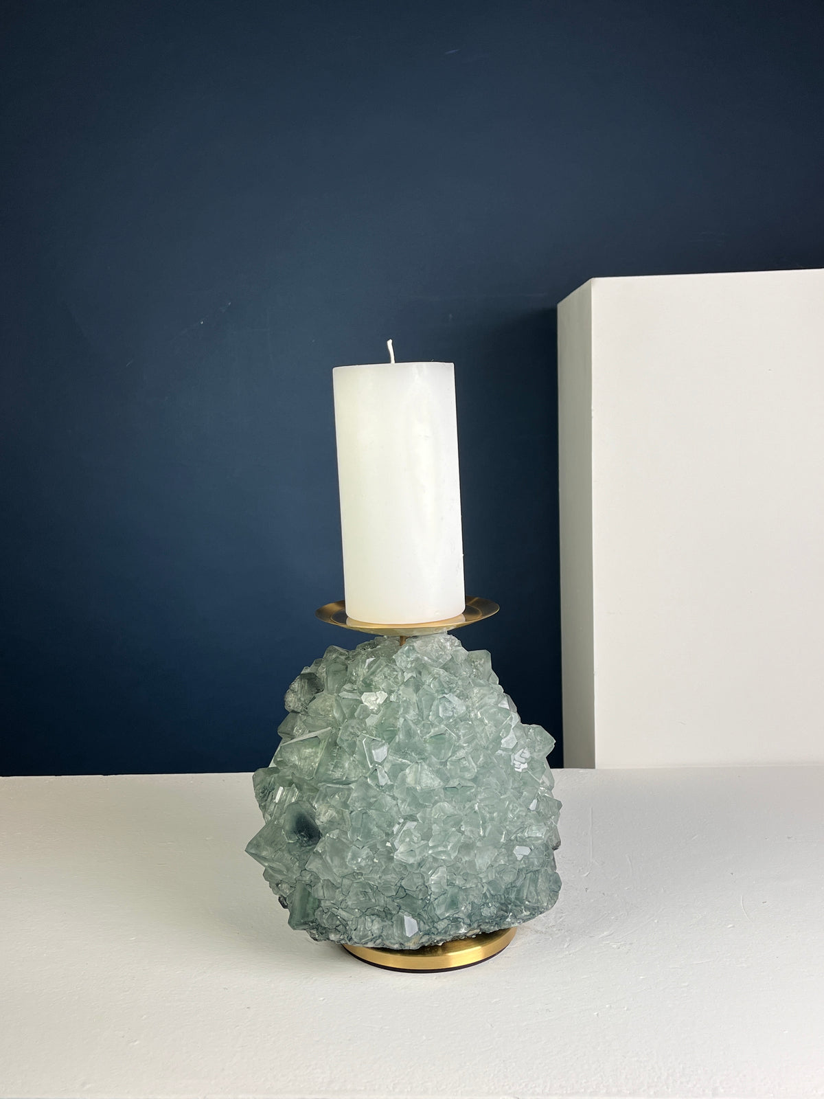 Pillar Candle Holder -  Sea green