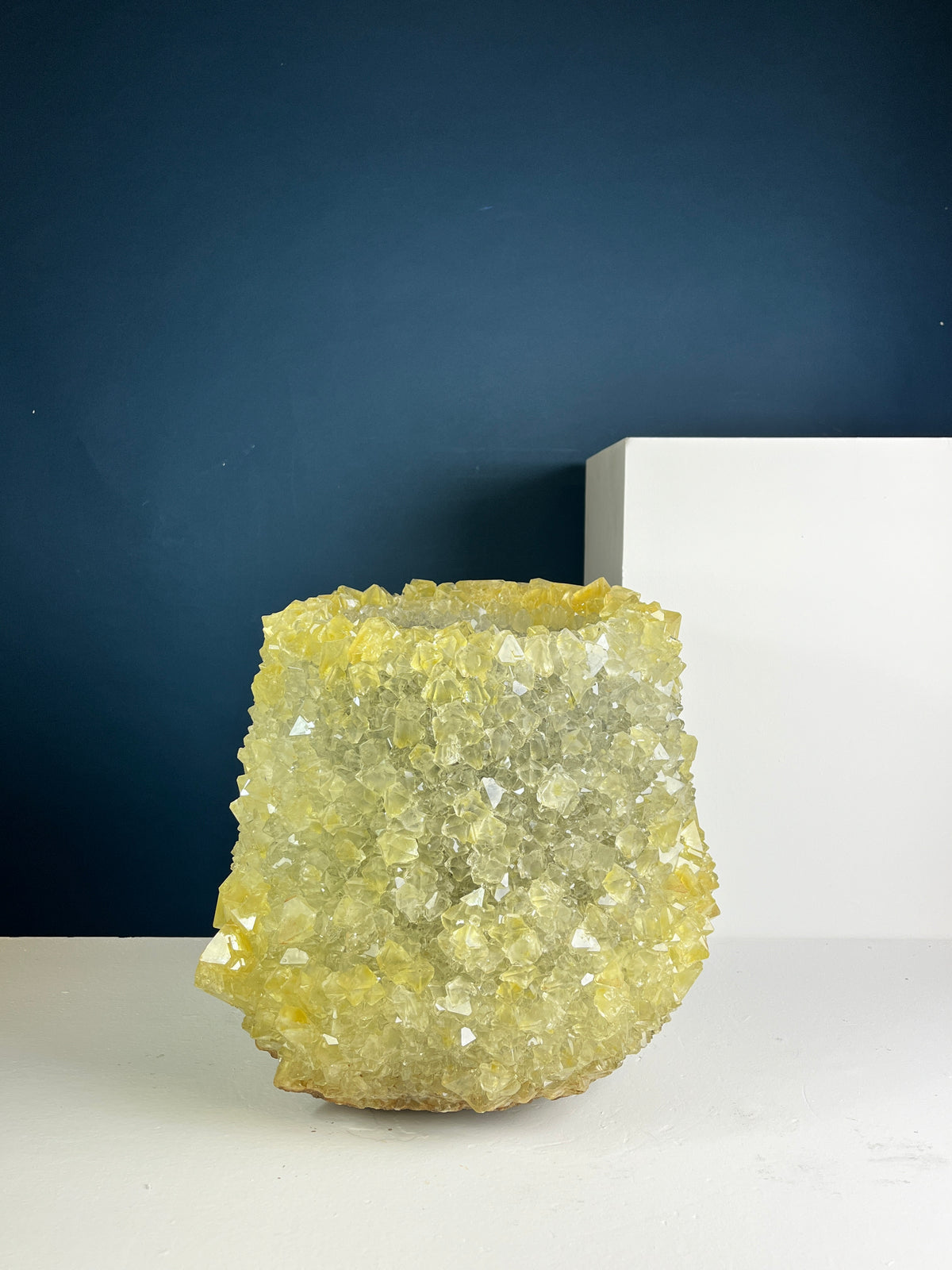 Crystal Vase Large -  Lime cream
