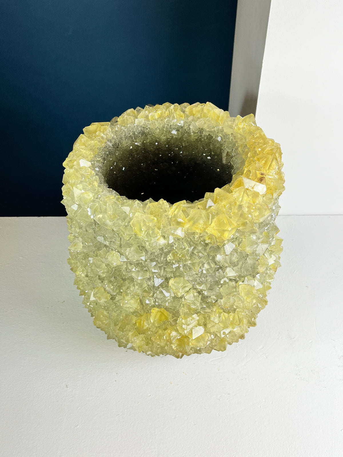 Crystal Vase Large -  Lime cream
