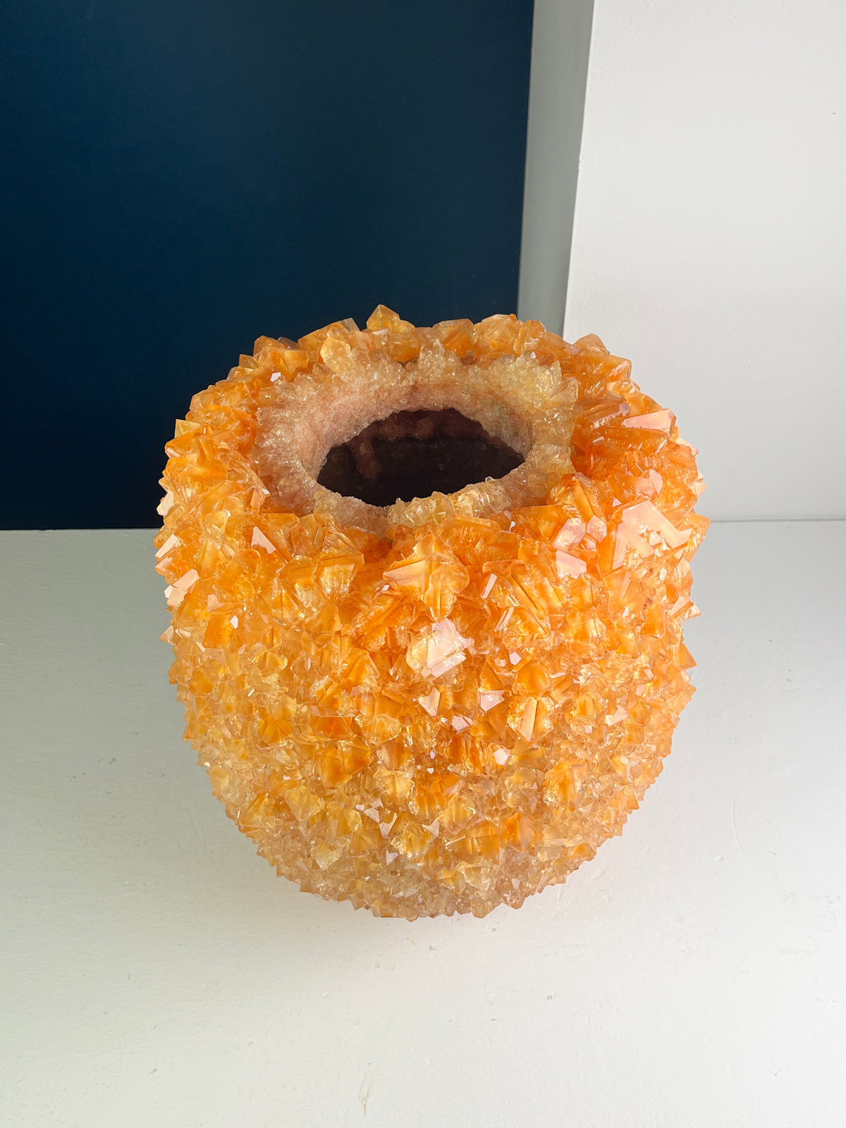 Crystal Vase Large - Burnt orange