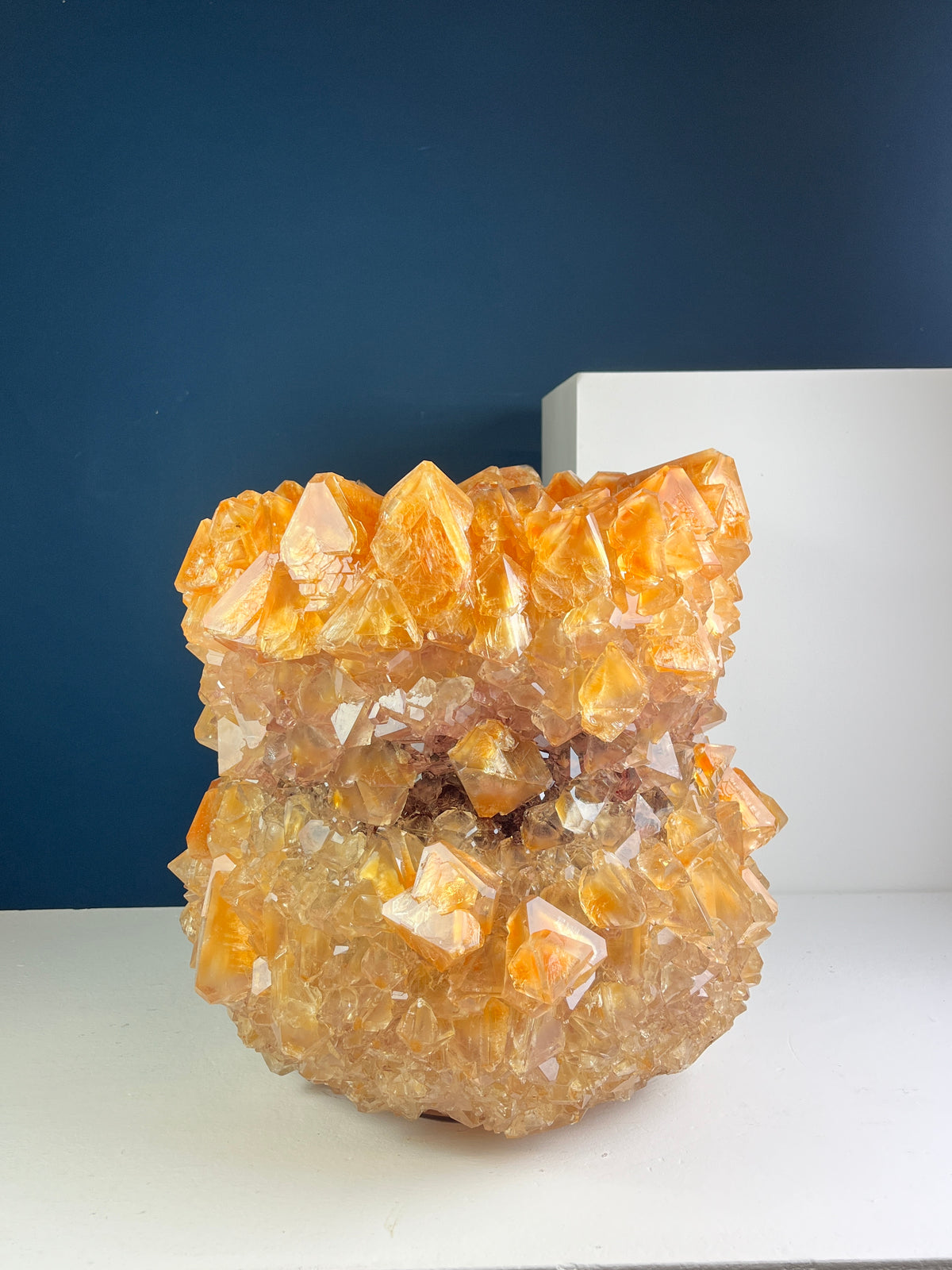 Crystal Vase Large - Tangerine