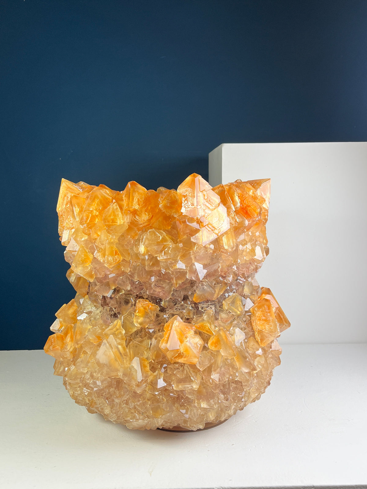 Crystal Vase Large - Tangerine