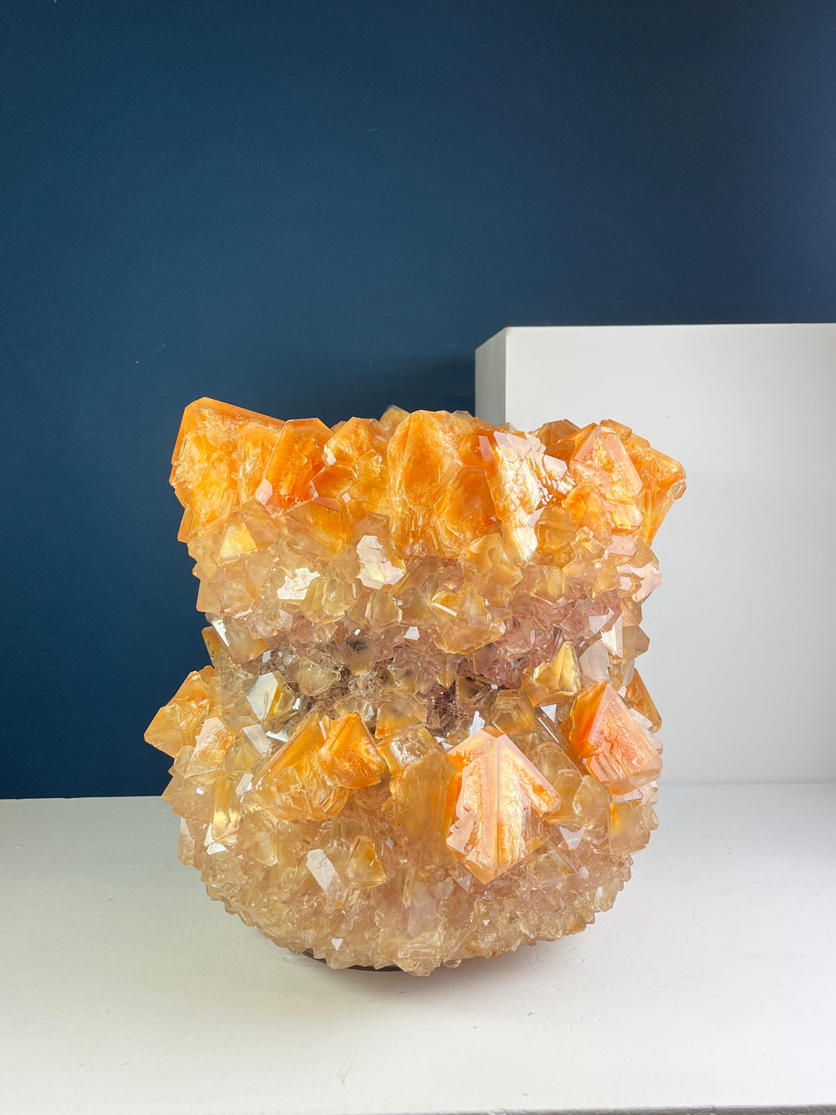 Crystal Vase Large - Tangerine