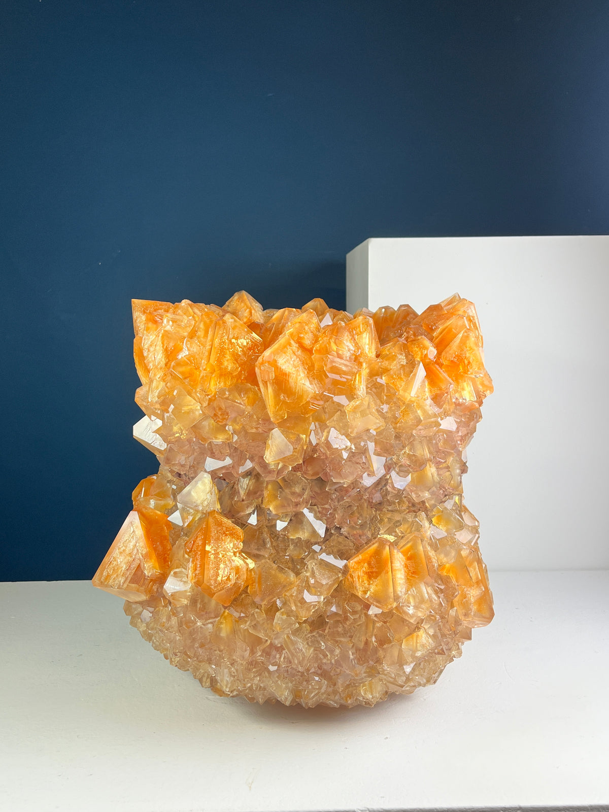 Crystal Vase Large - Tangerine