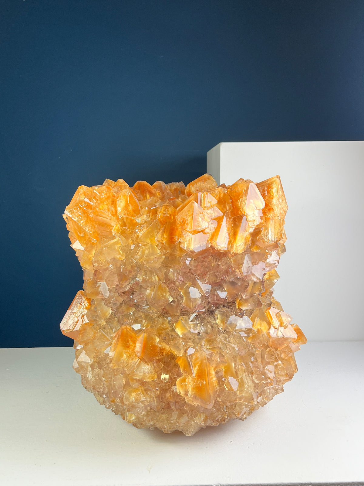 Crystal Vase Large - Tangerine