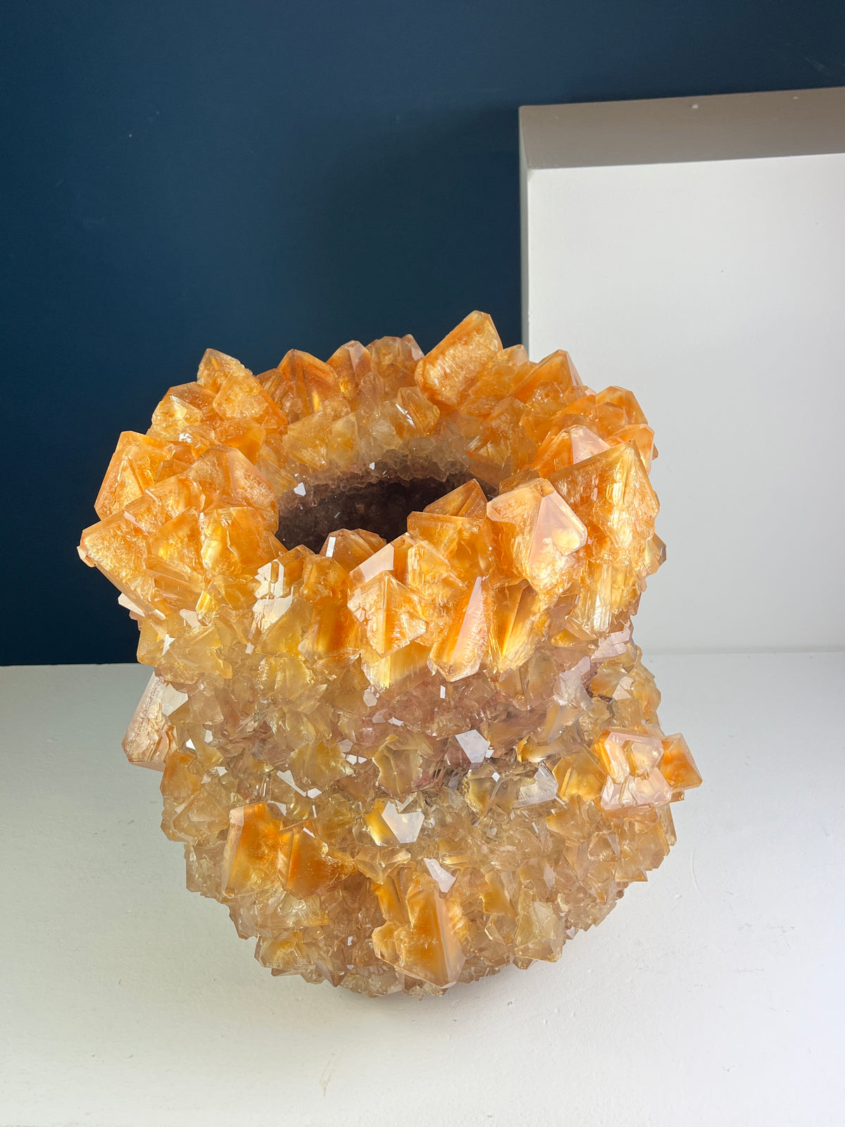 Crystal Vase Large - Tangerine