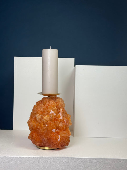 Pillar Candle Holder - Orange