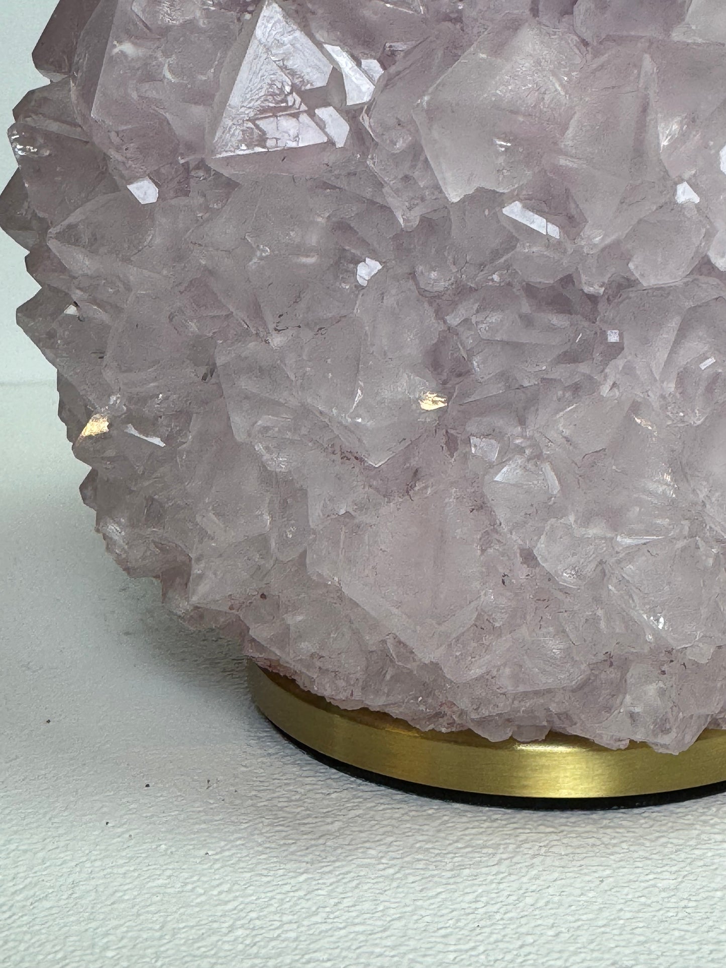 Pillar Candle Holder -  Rose Quartz