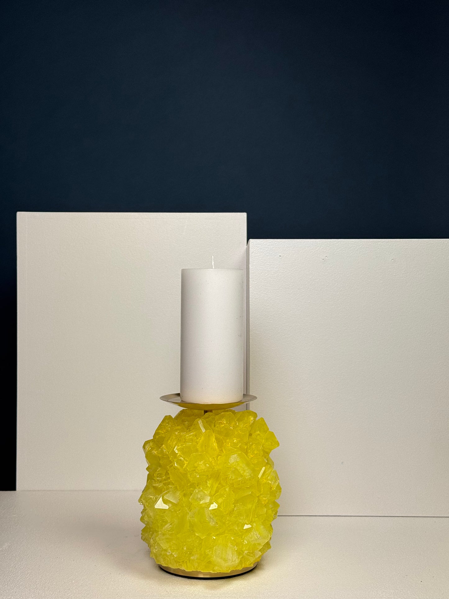 Pillar Candle Holder -  Lemon