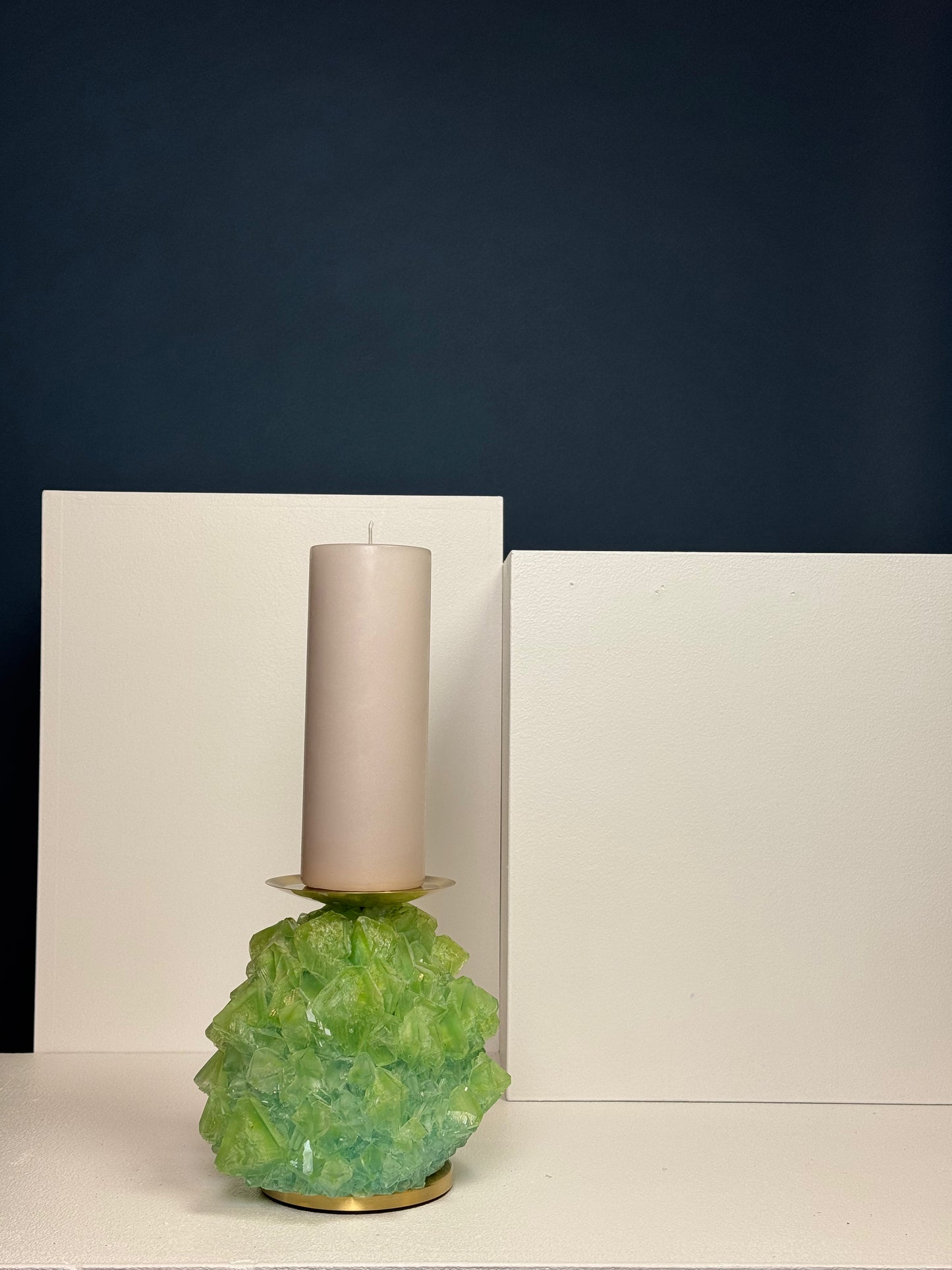 Pillar Candle Holder -  Kelly Green