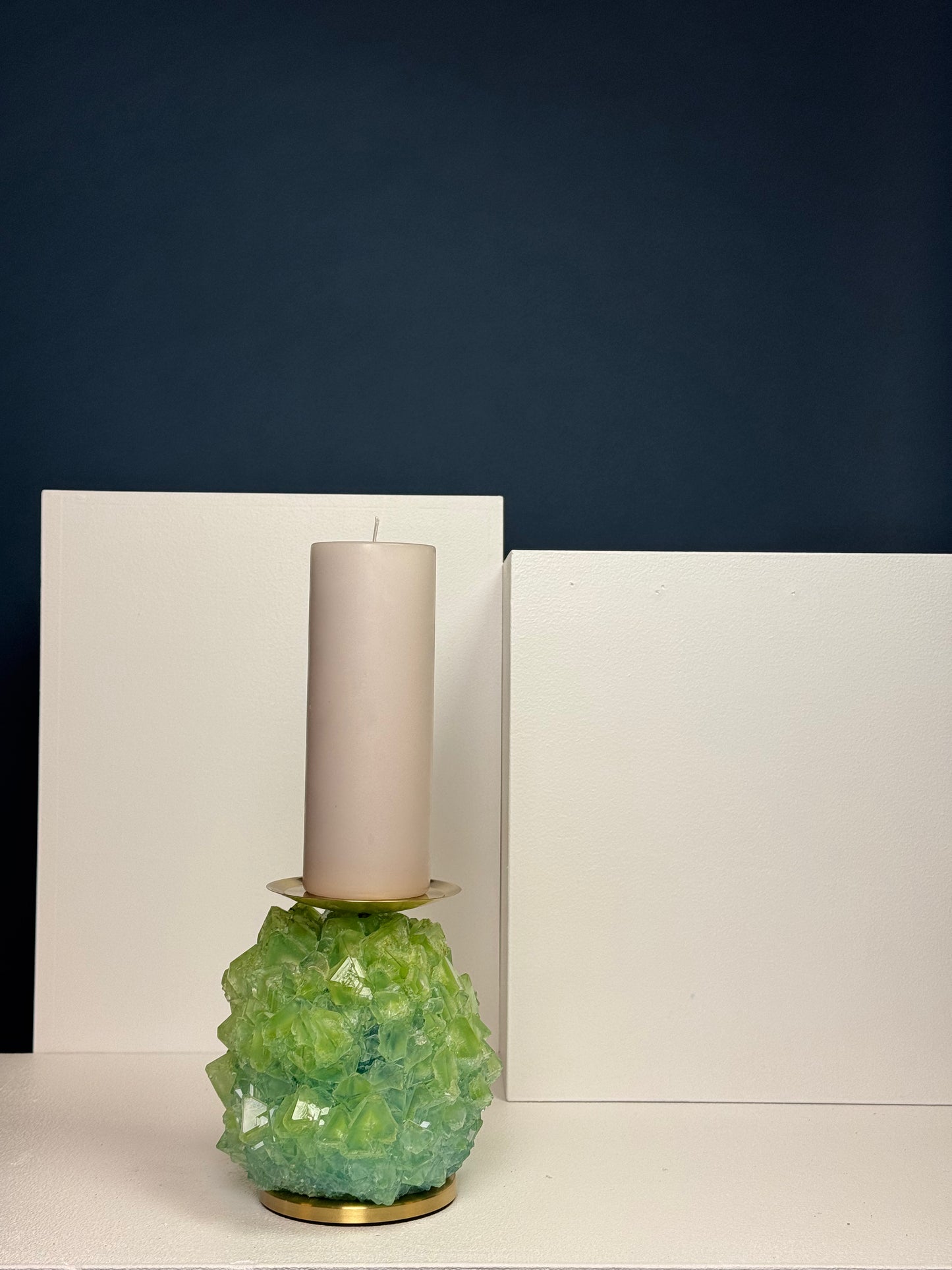 Pillar Candle Holder -  Kelly Green