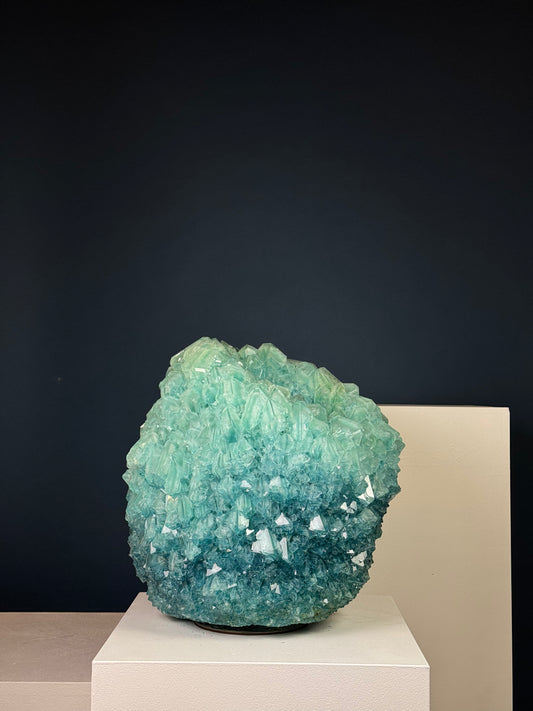 Crystal Vase Large - Aqua