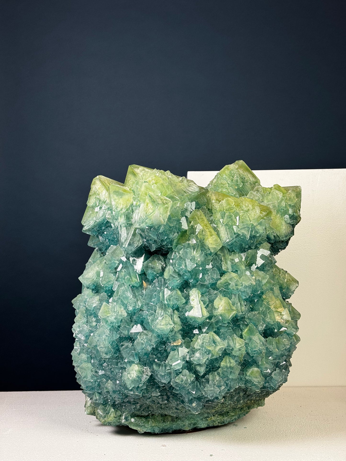 Crystal Vase Large - Blue in Green