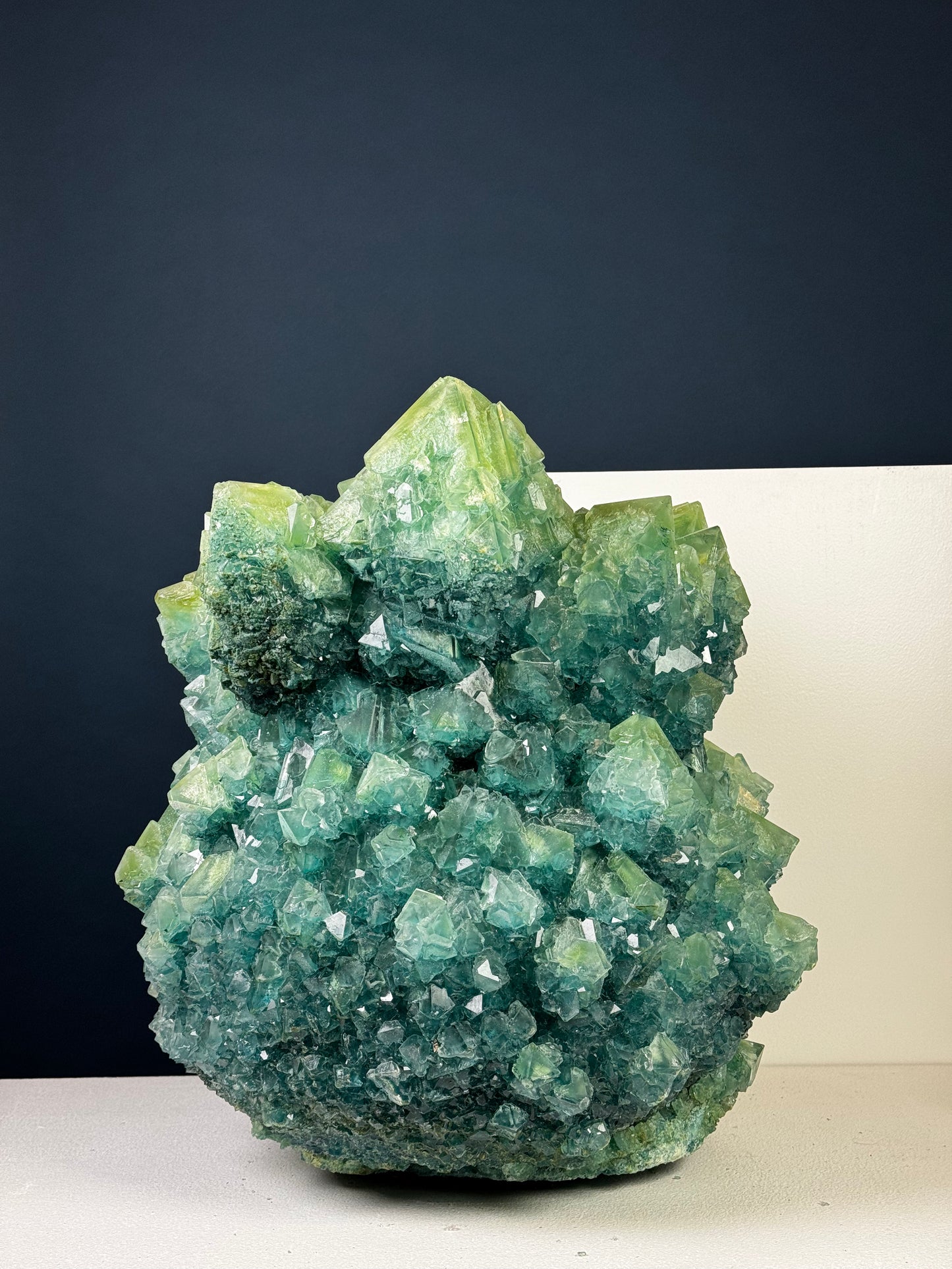 Crystal Vase Large - Blue in Green