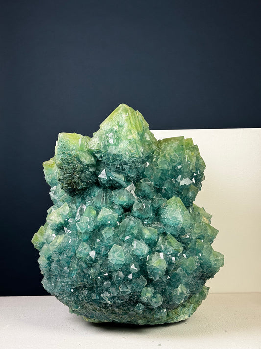 Crystal Vase Large - Blue in Green